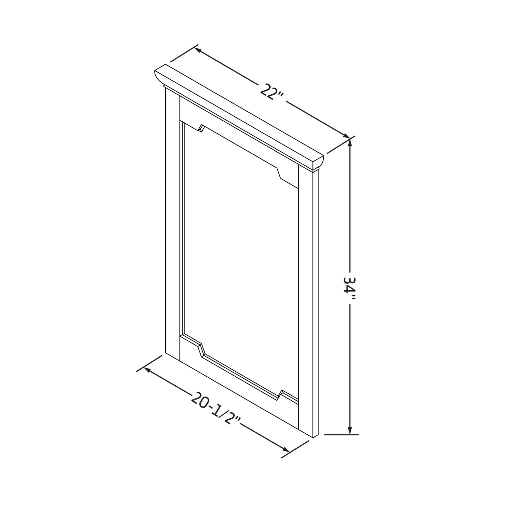 22" W x 1-1/2" D x 34" H Hale Blue Chatham mirror