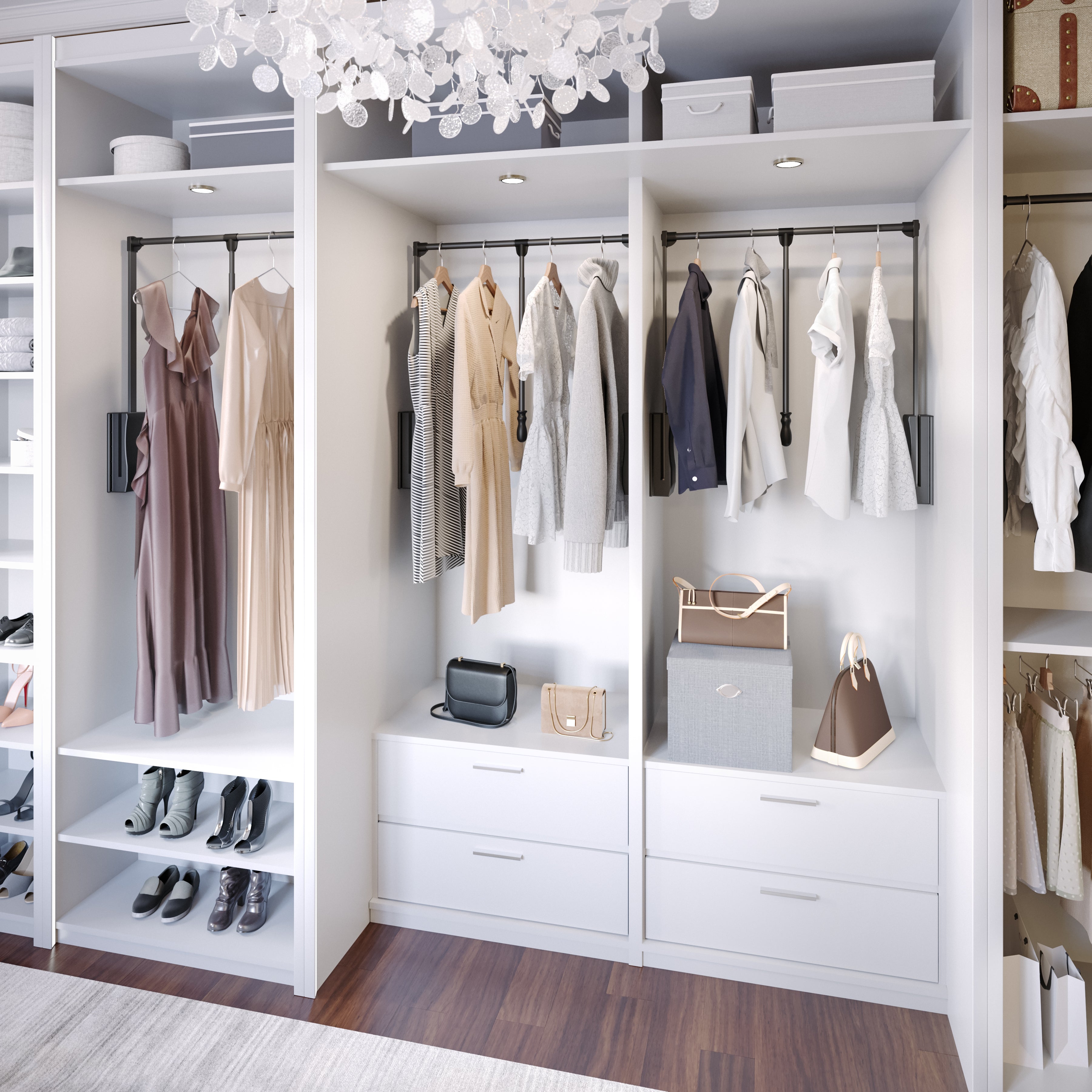 Black Expandable Wardrobe Lift for 33" - 48" Openings