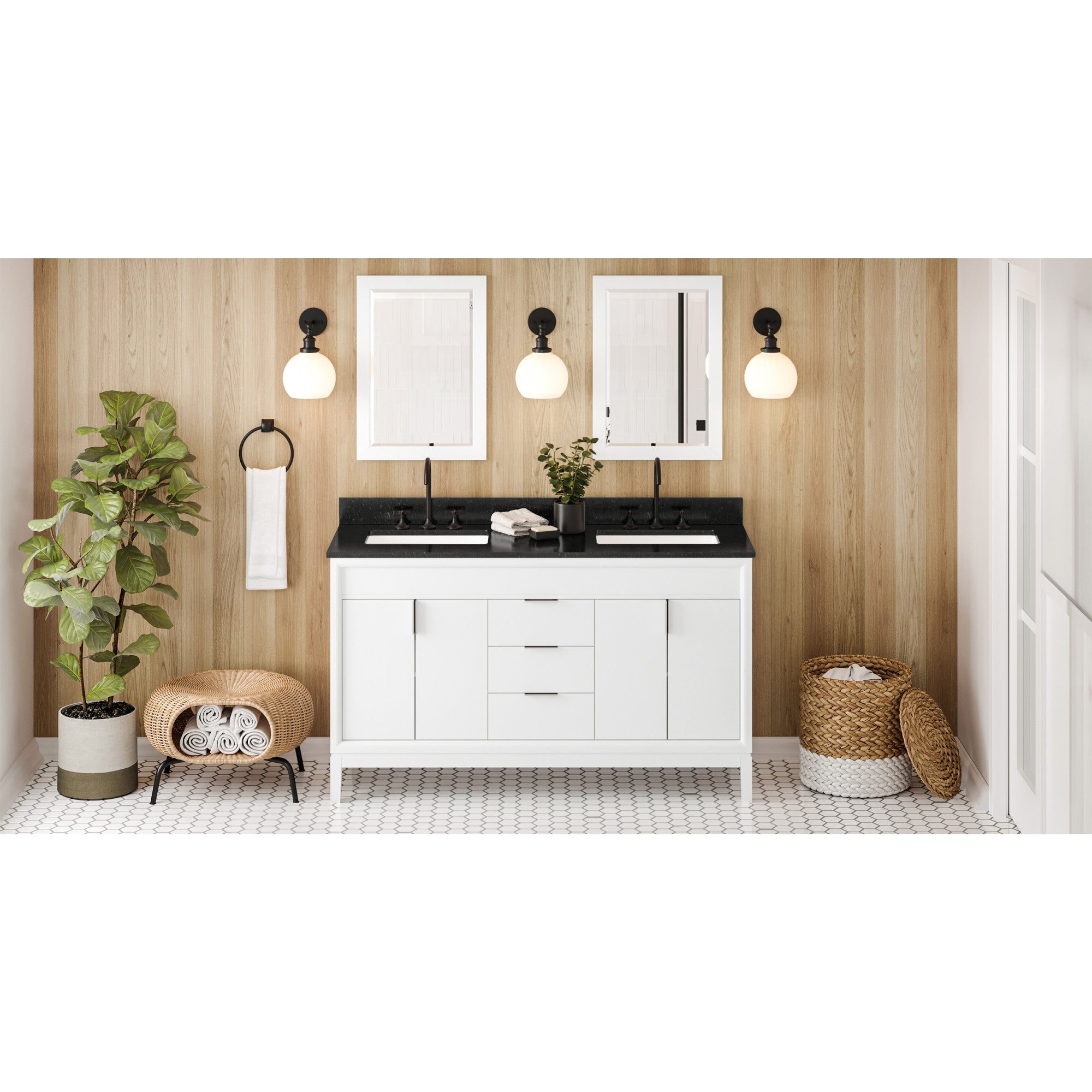 60" Theodora Vanity – Double Bowl – White