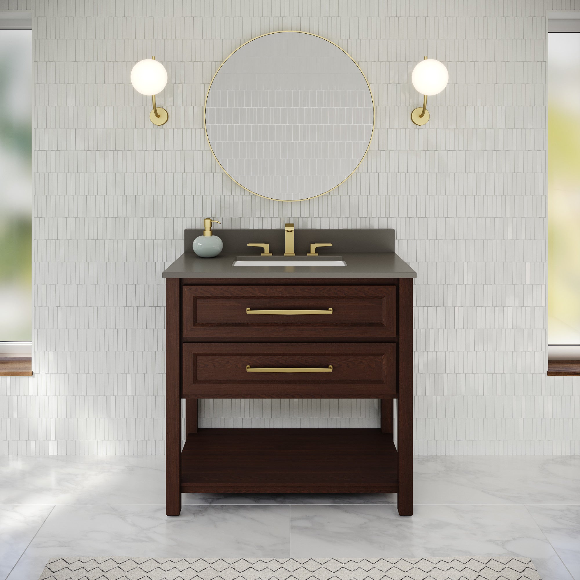36" Kipling Vanity – Dark Walnut