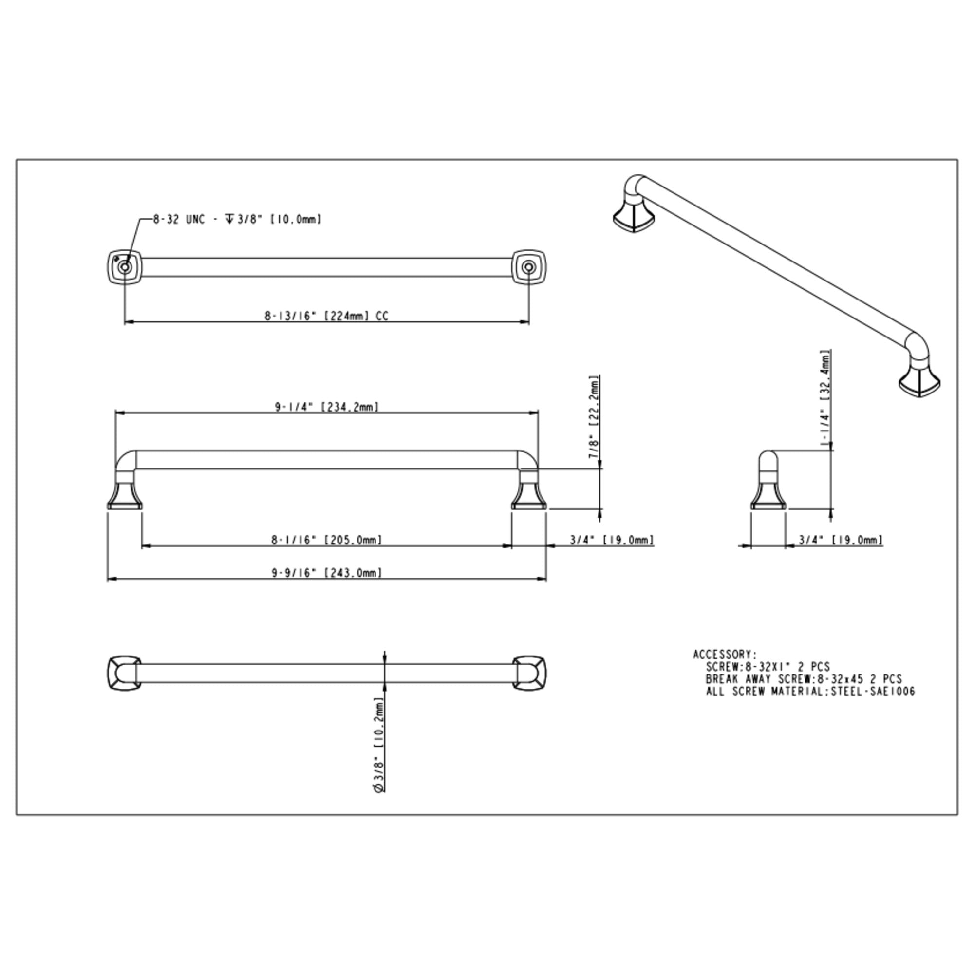 Griffin 224 mm Center-to-Center Bar Pull