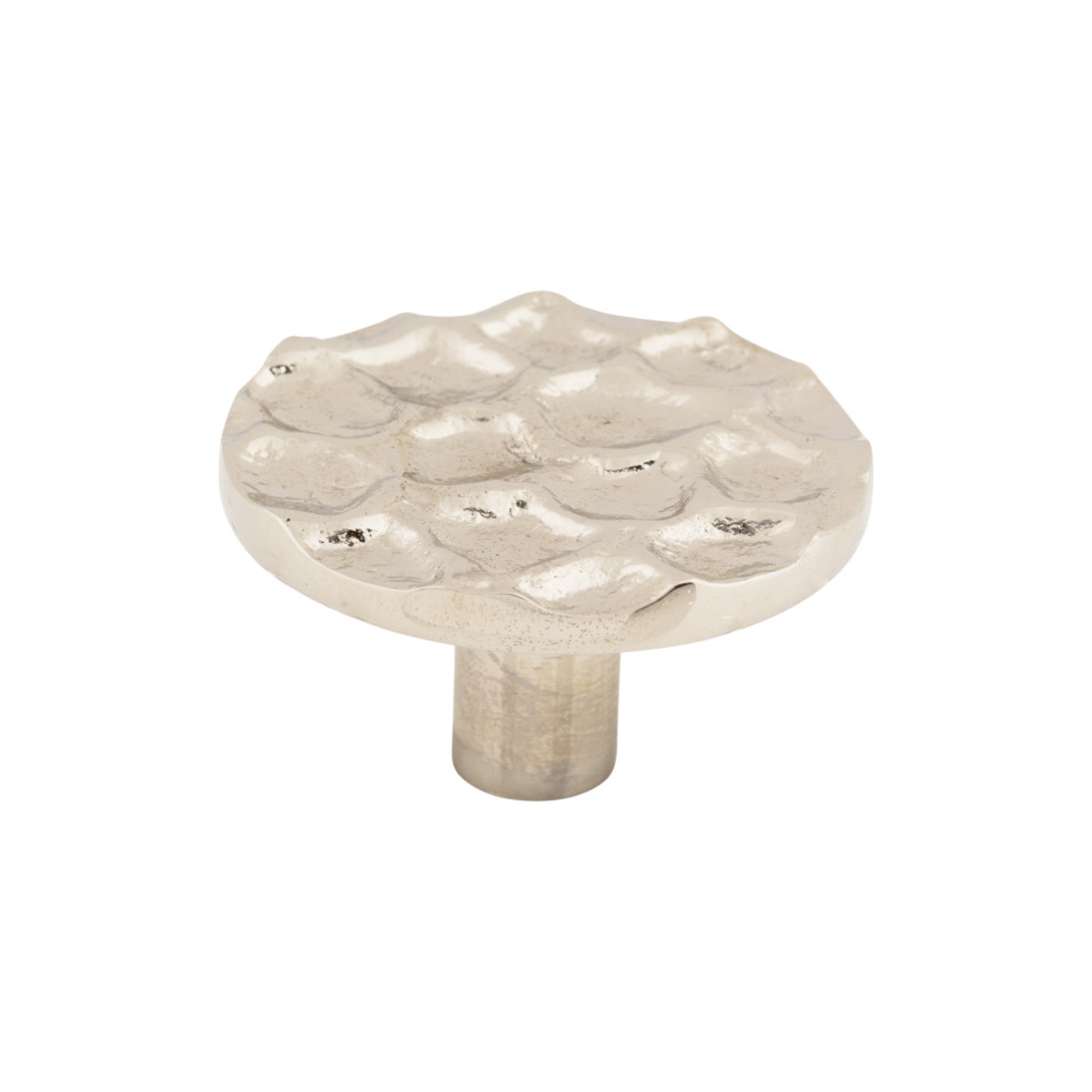 Cobblestone Round Knob - Polished Nickel