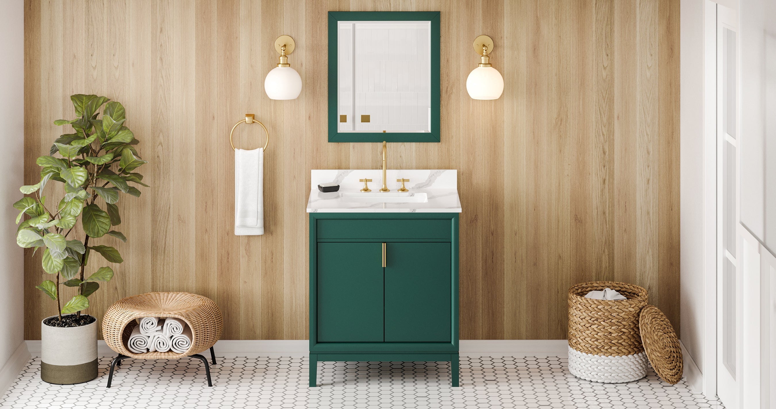 30" Theodora Vanity – Forest Green