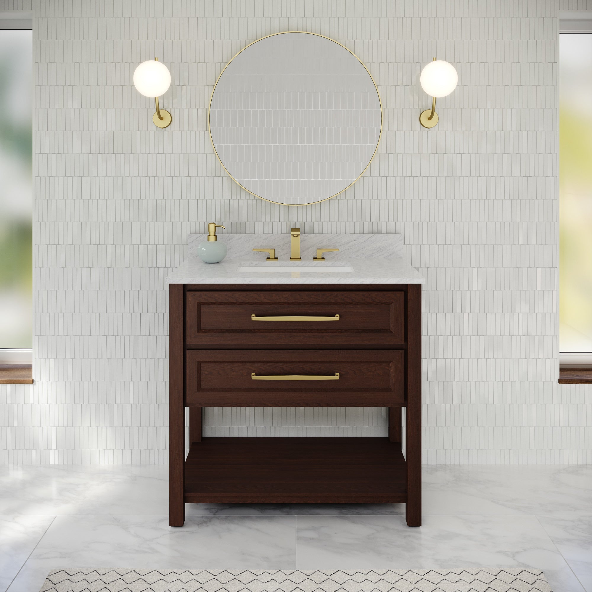 36" Kipling Vanity – Dark Walnut