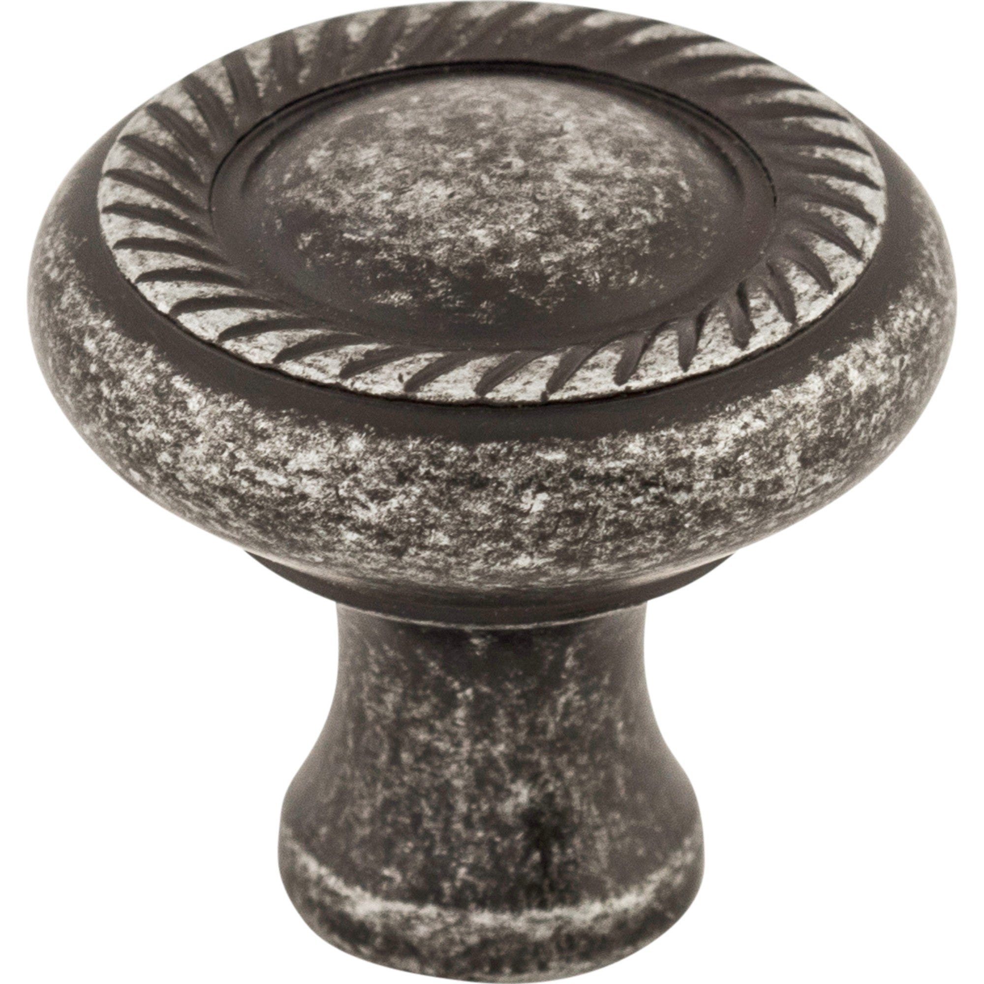 Swirl Cut Round Knob - Black Iron