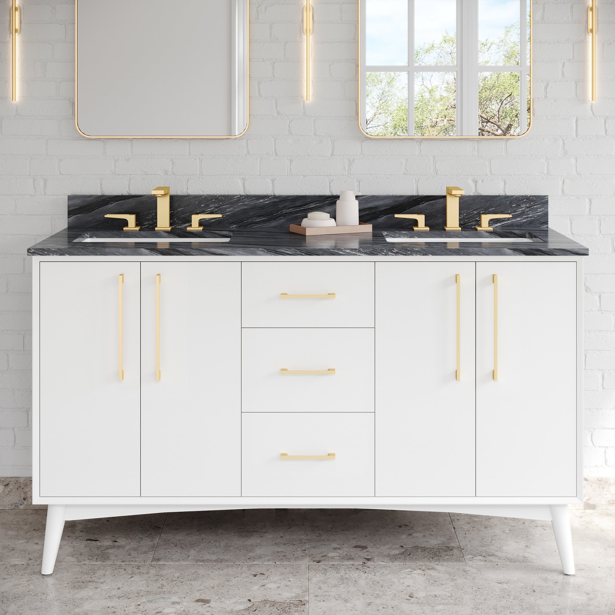 60" Dashwood Vanity – Double Bowl – White
