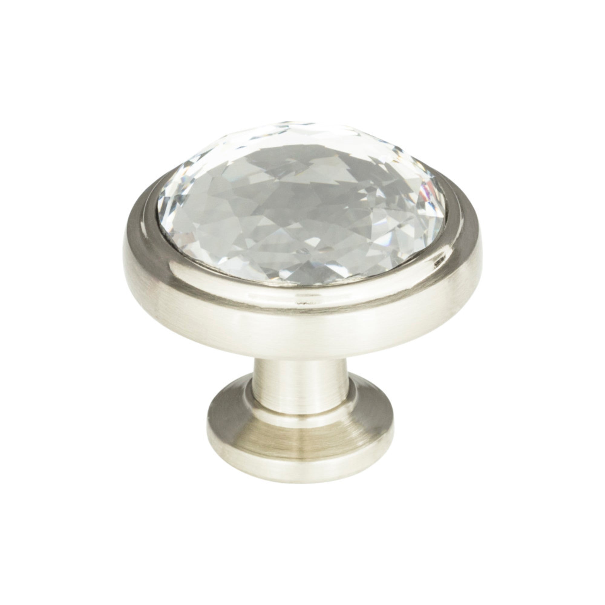 Legacy Crystal Round Knob - Brushed Nickel