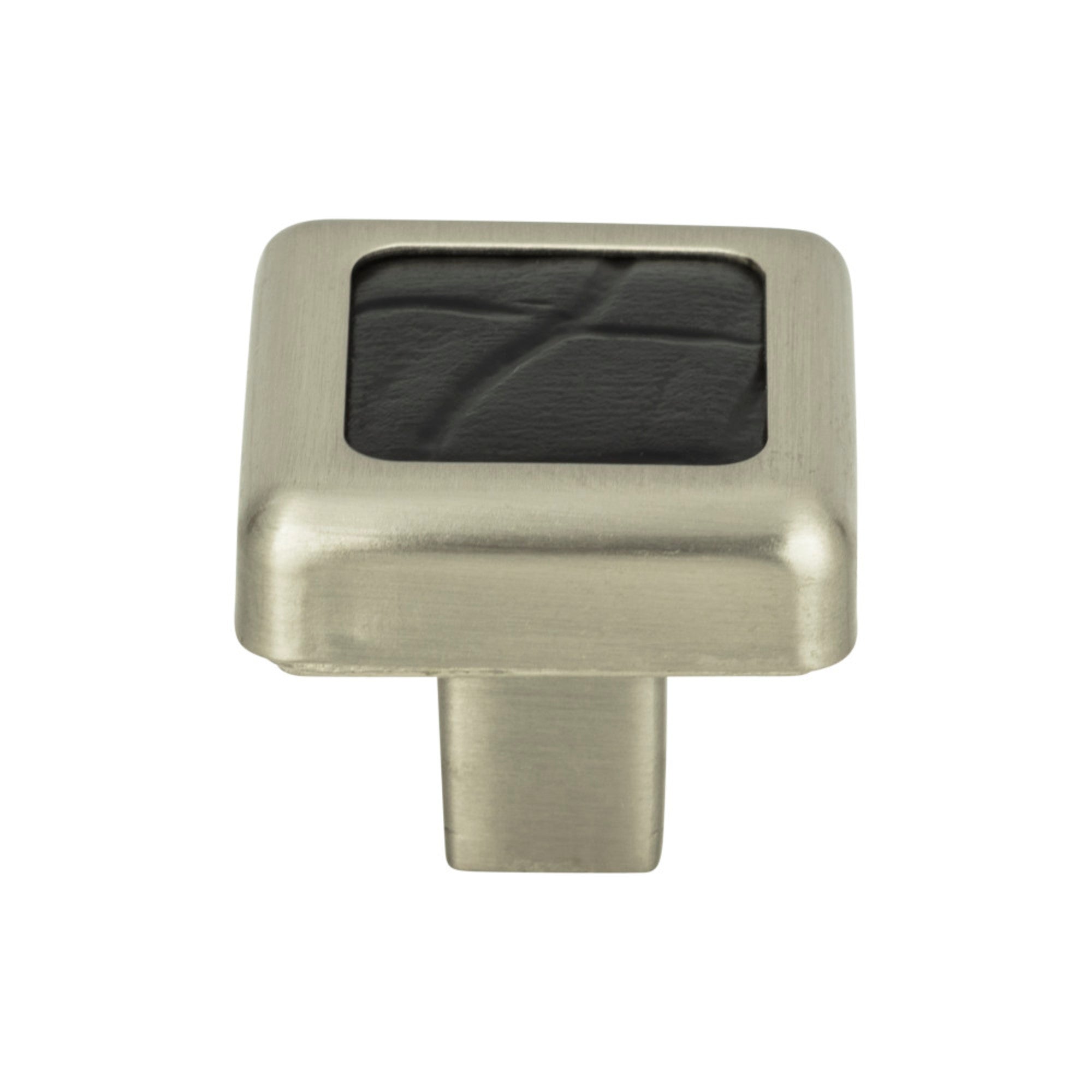 Paradigm Square Knob - BN & Black Croc Leather