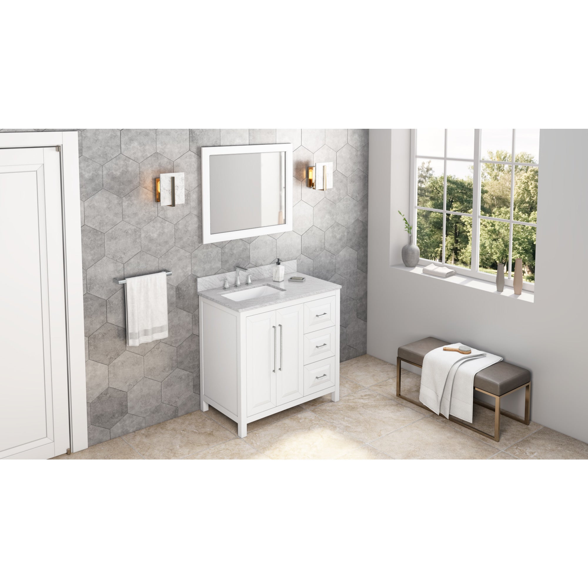 33" W x 1" D x 28" H Grey Cade mirror