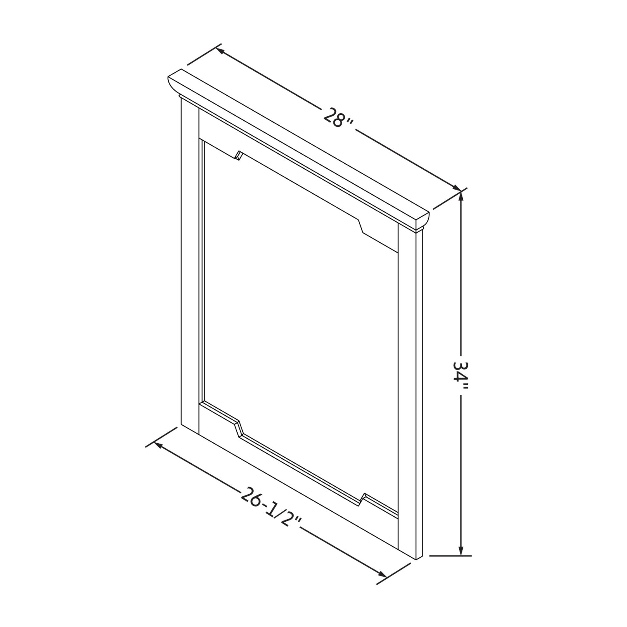28" W x 1-1/2" D x 34" H Hale Blue Chatham mirror
