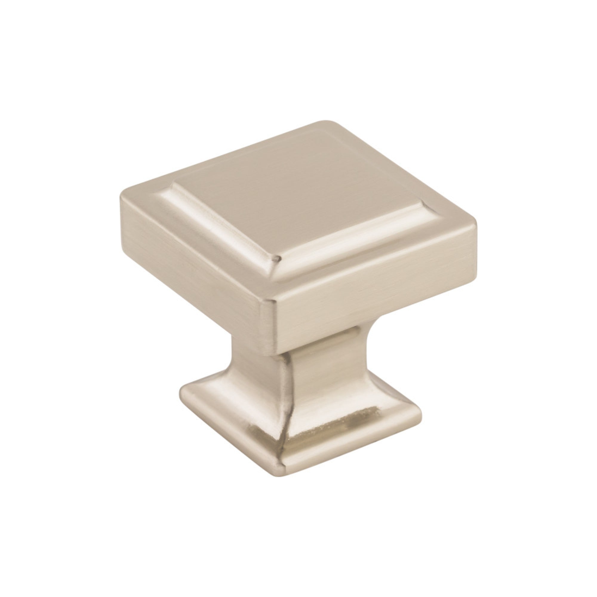 Ascendra 1 1/4" Length Square Knob - Brushed Satin Nickel