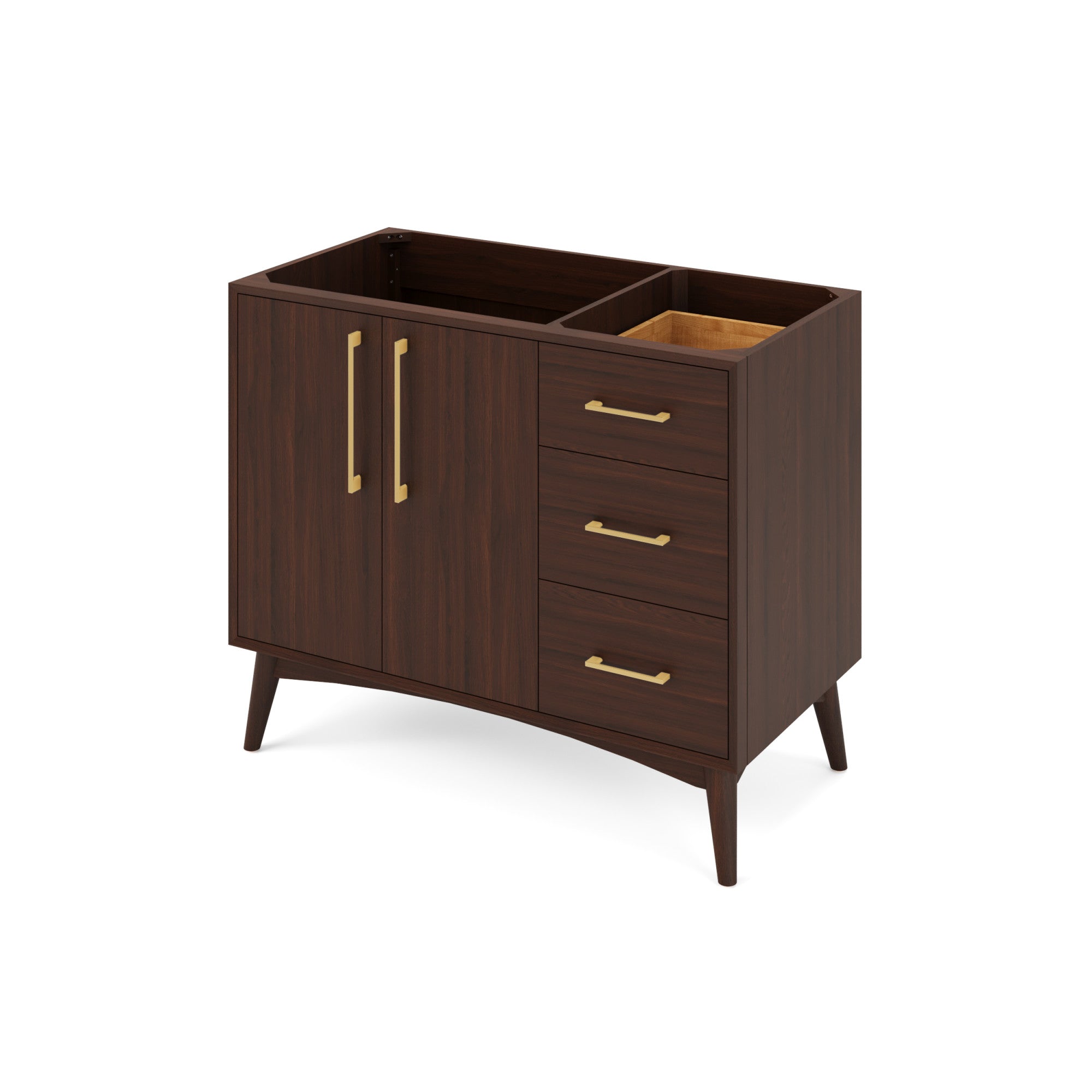 42" Dashwood Vanity – Left Offset – Dark Walnut
