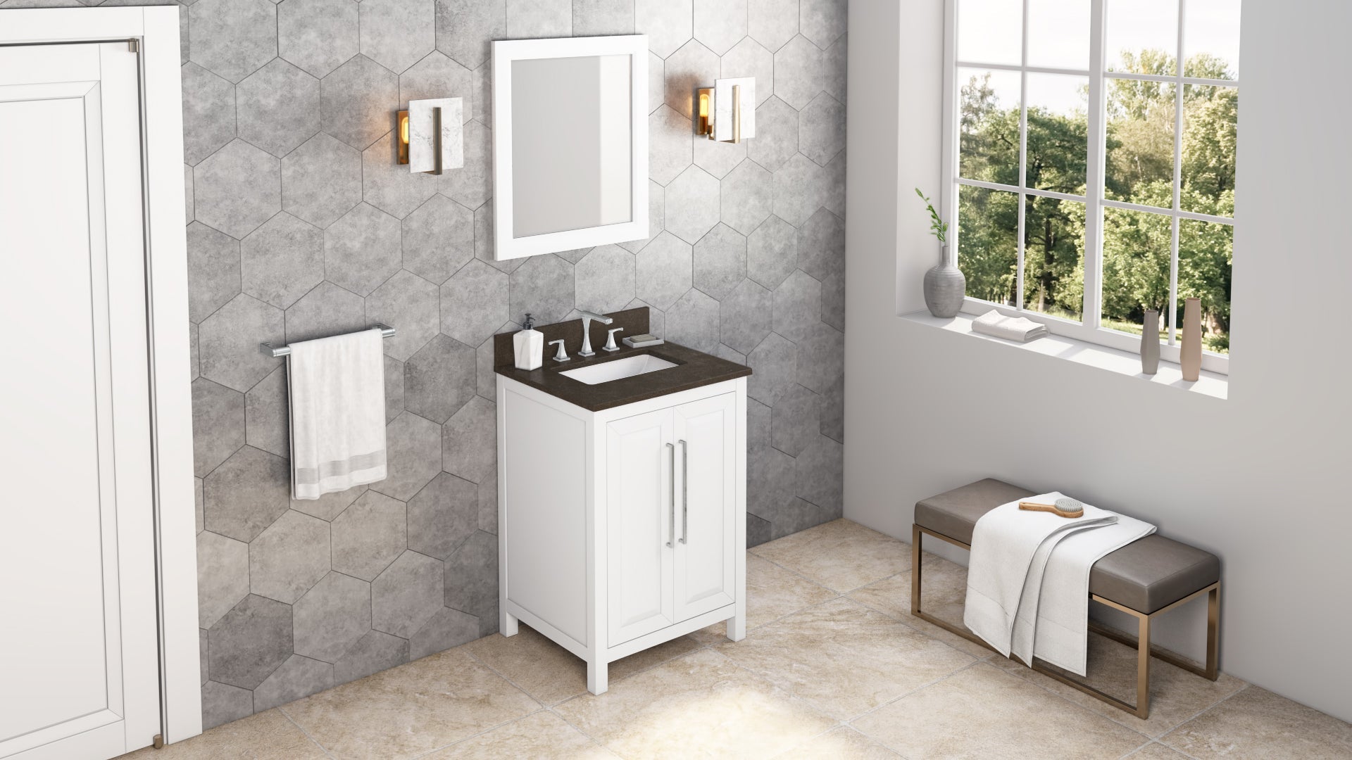 24" White Cade Vanity