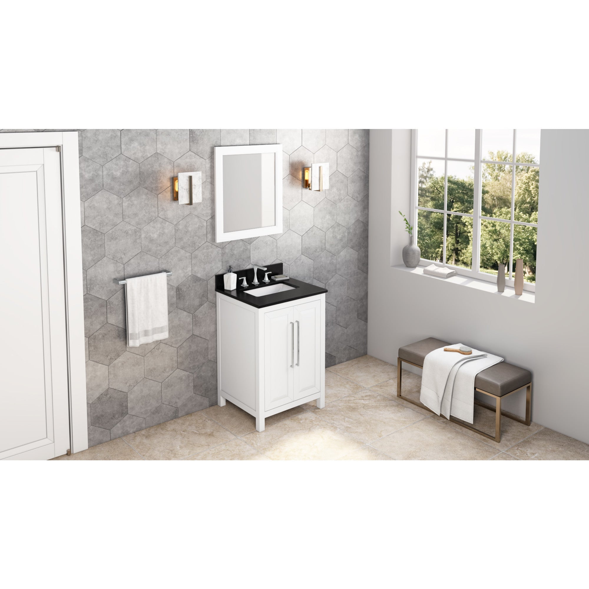 24" White Cade Vanity