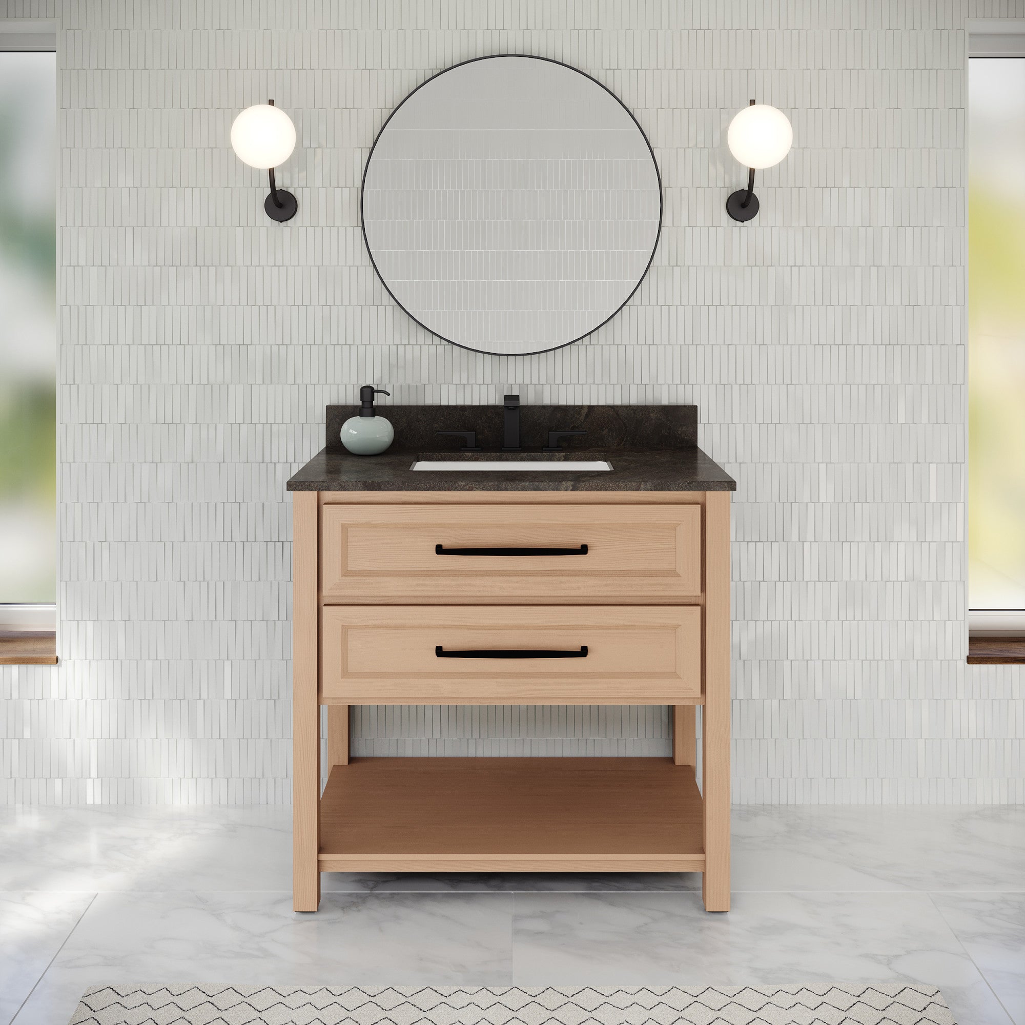 36" Kipling Vanity – Natural Oak