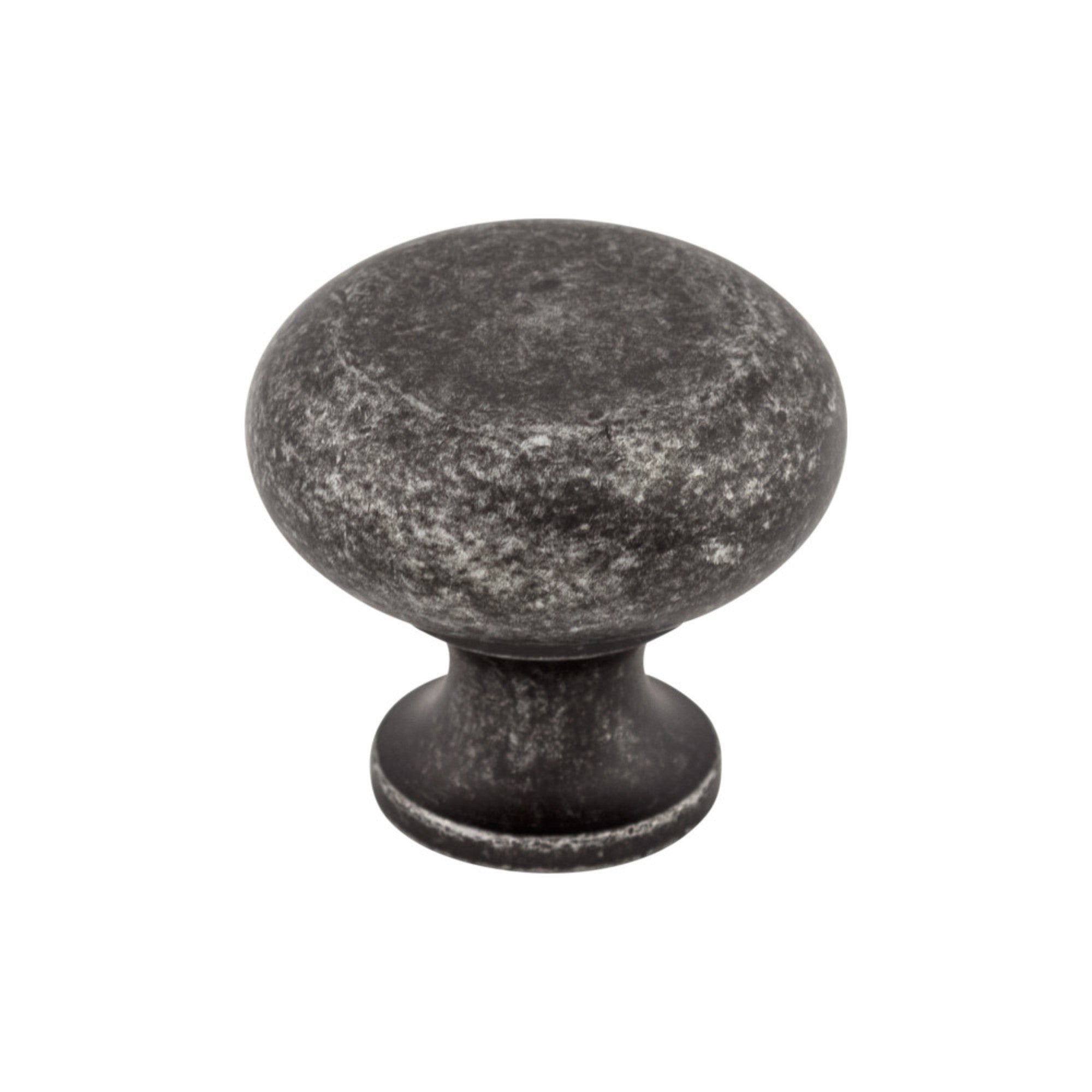 Flat Faced 1 1/4" Diameter Round Knob - Black Iron