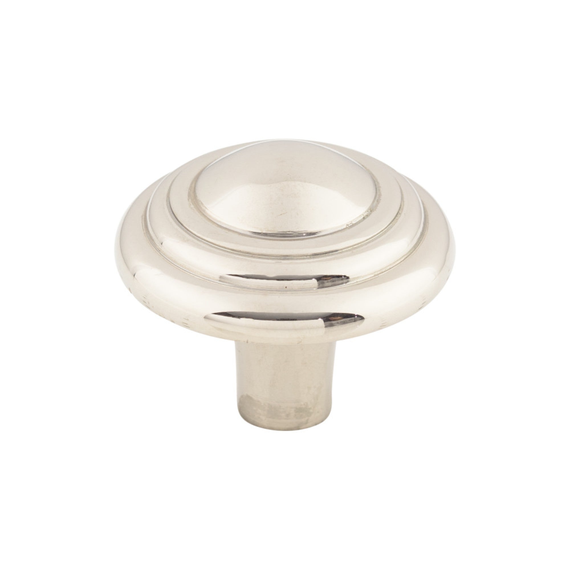 Aspen II Button 1 3/4" Diameter Round Knob - Polished Nickel