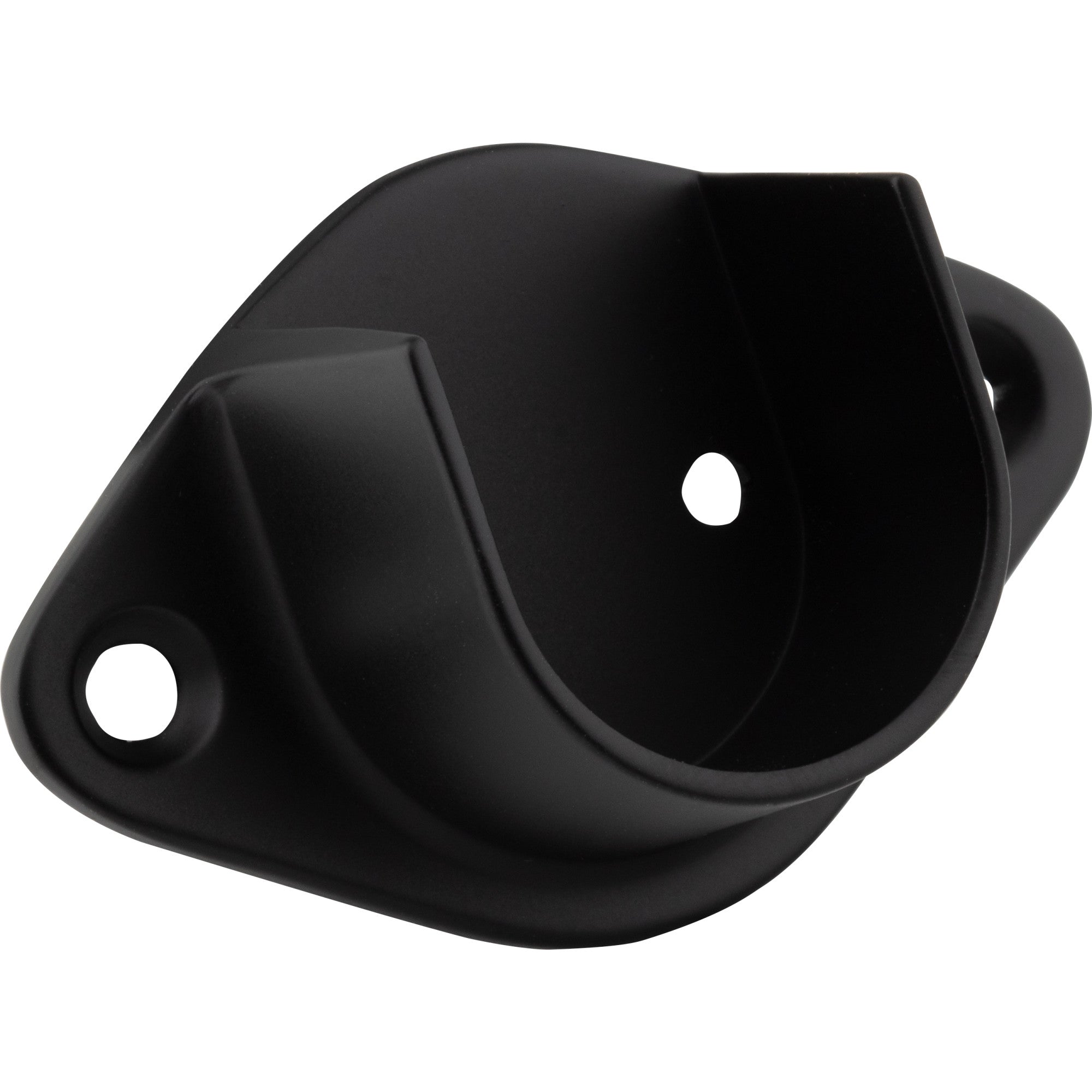 Matte Black Open Screw-In Mounting Bracket for 1" and 1-1/16" Round Closet Rods