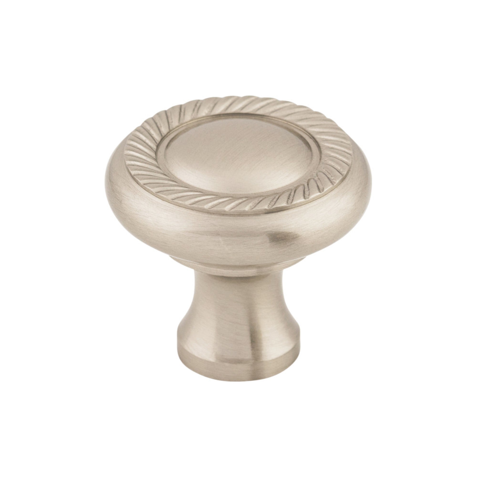 Swirl Cut 1 1/4" Diameter Round Knob - Brushed Satin Nickel