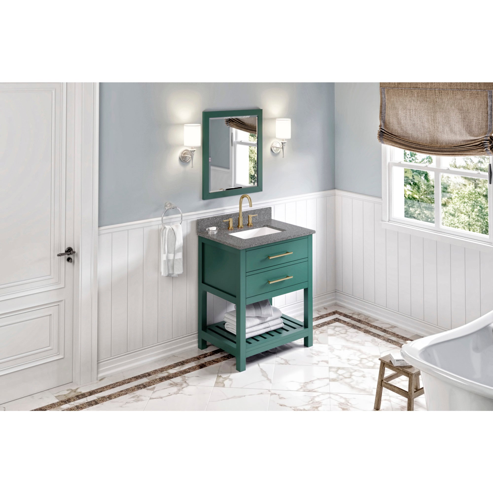 30" Wavecrest Vanity – Forest Green