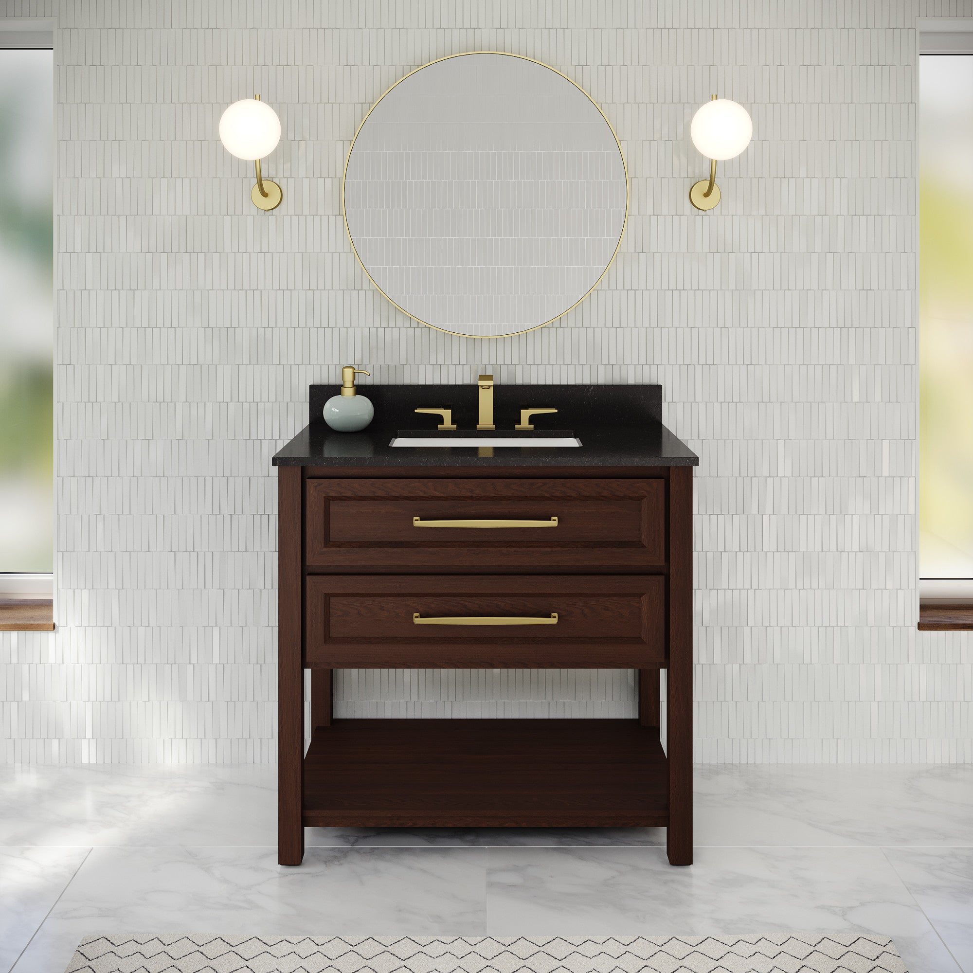 36" Kipling Vanity – Dark Walnut