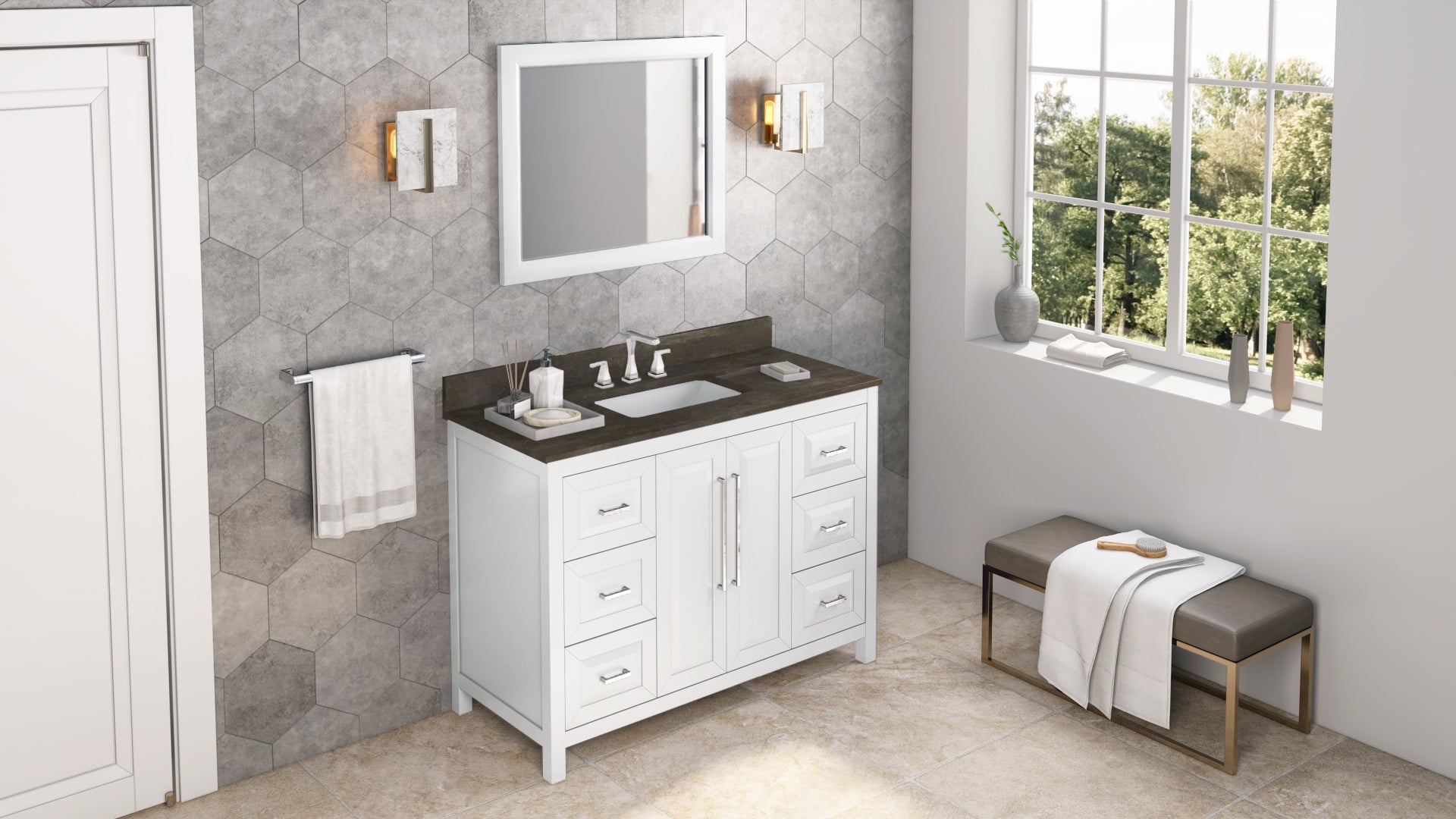 48" White Cade Vanity