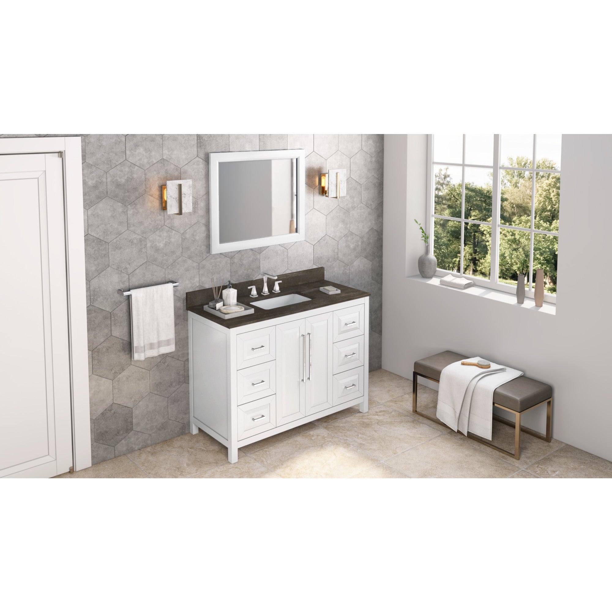 48" White Cade Vanity