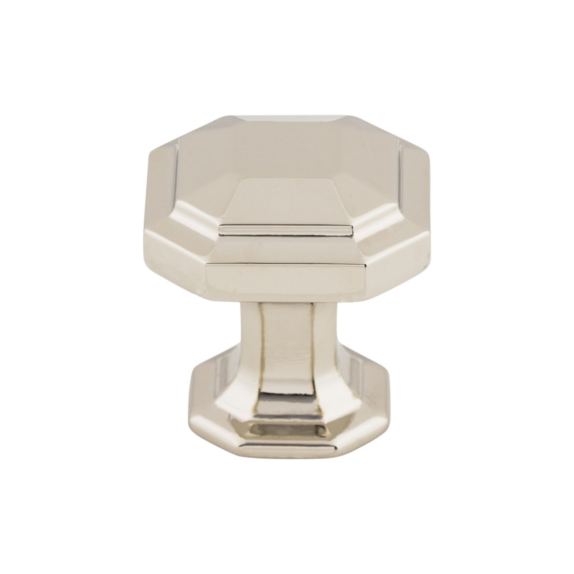 Emerald Round Knob - Polished Nickel