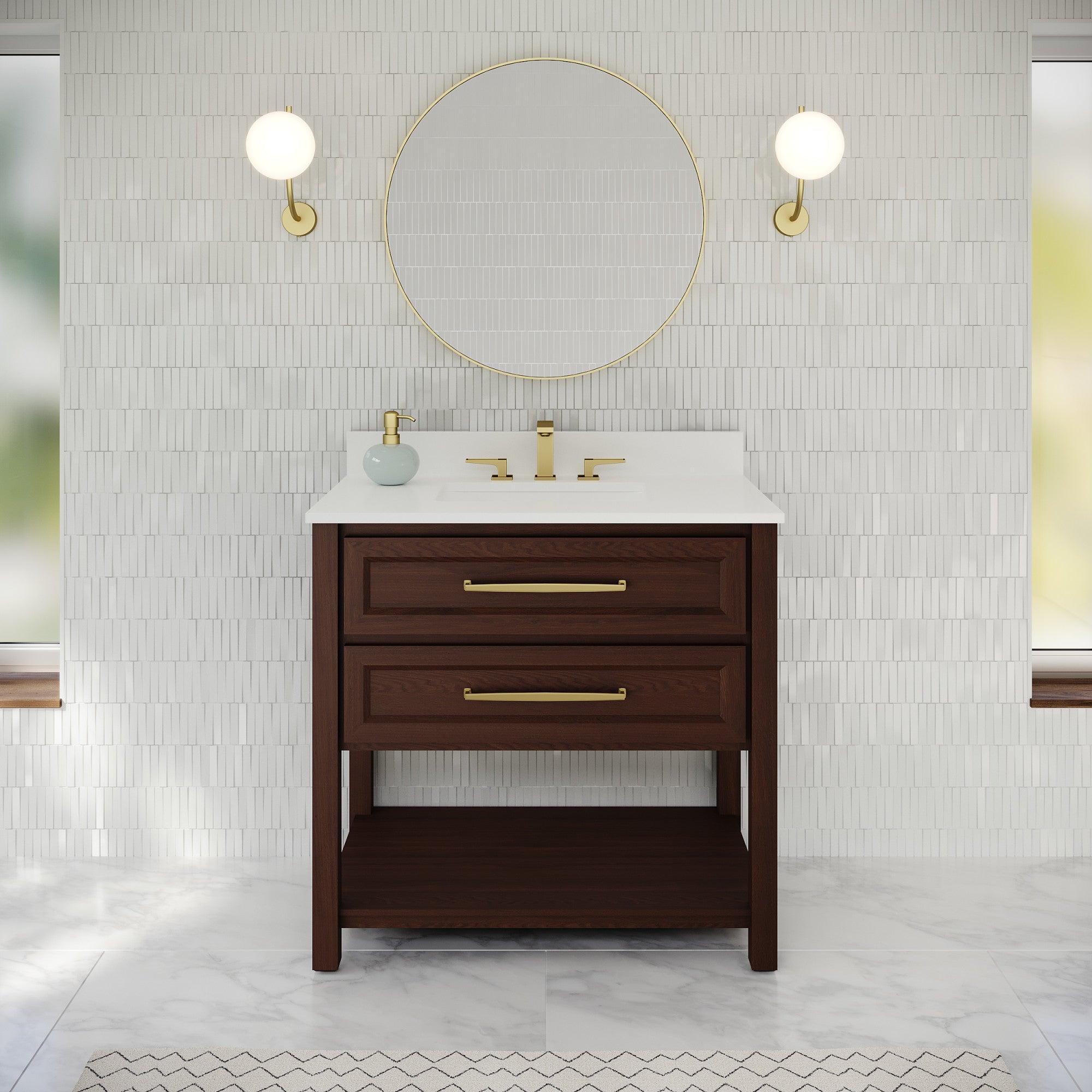 36" Kipling Vanity – Dark Walnut