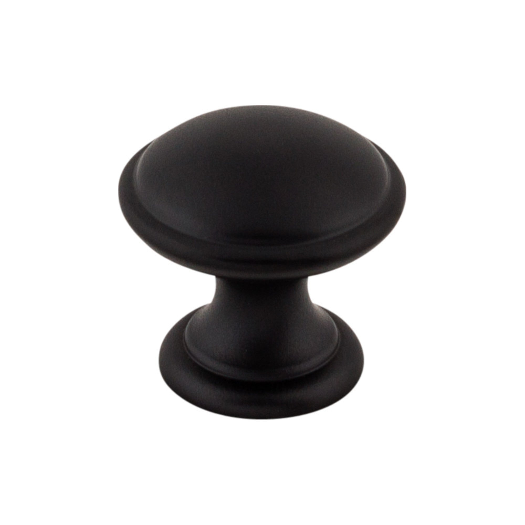 Rounded 1 1/4" Diameter Round Knob - Flat Black