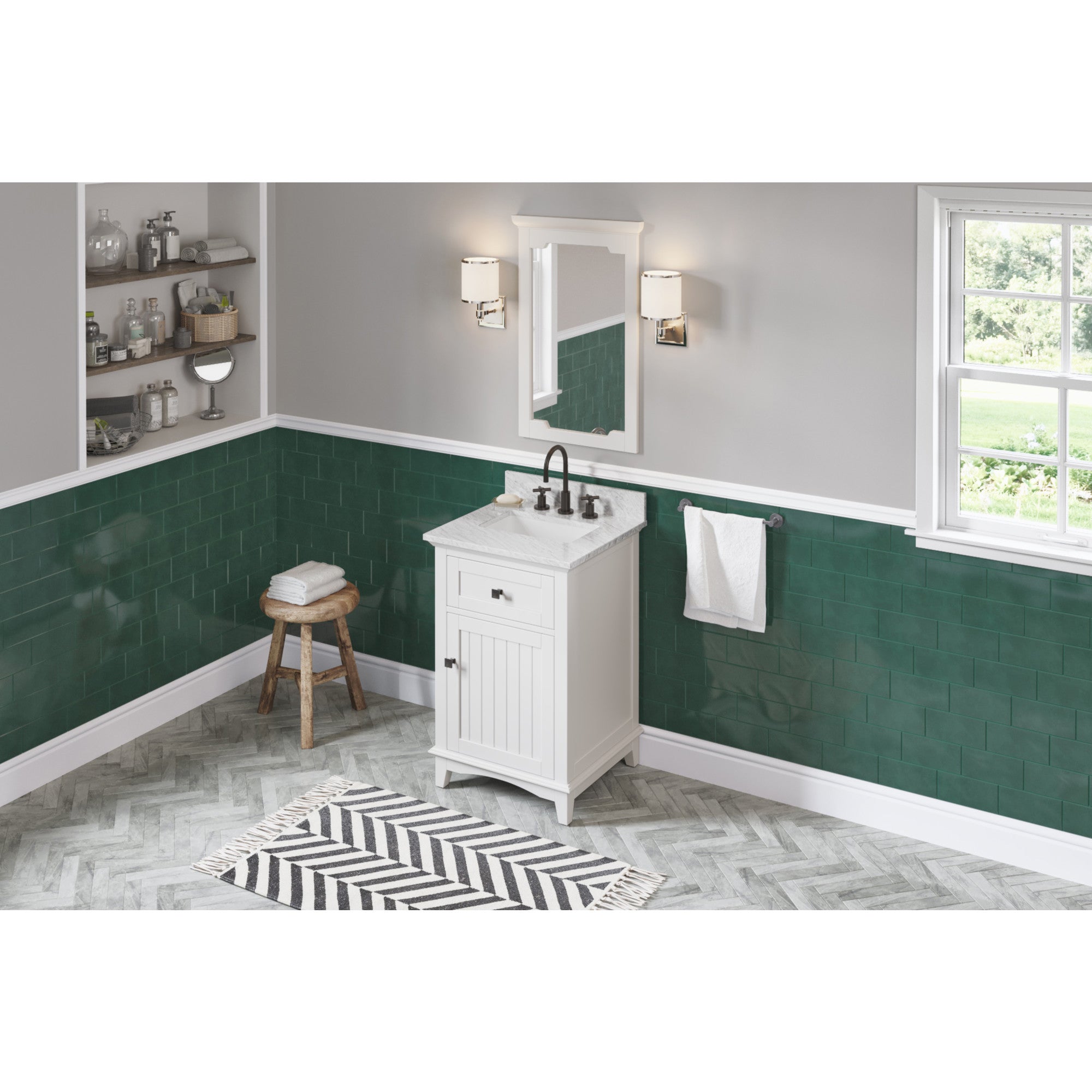 22" W x 1-1/2" D x 34" H White Chatham mirror