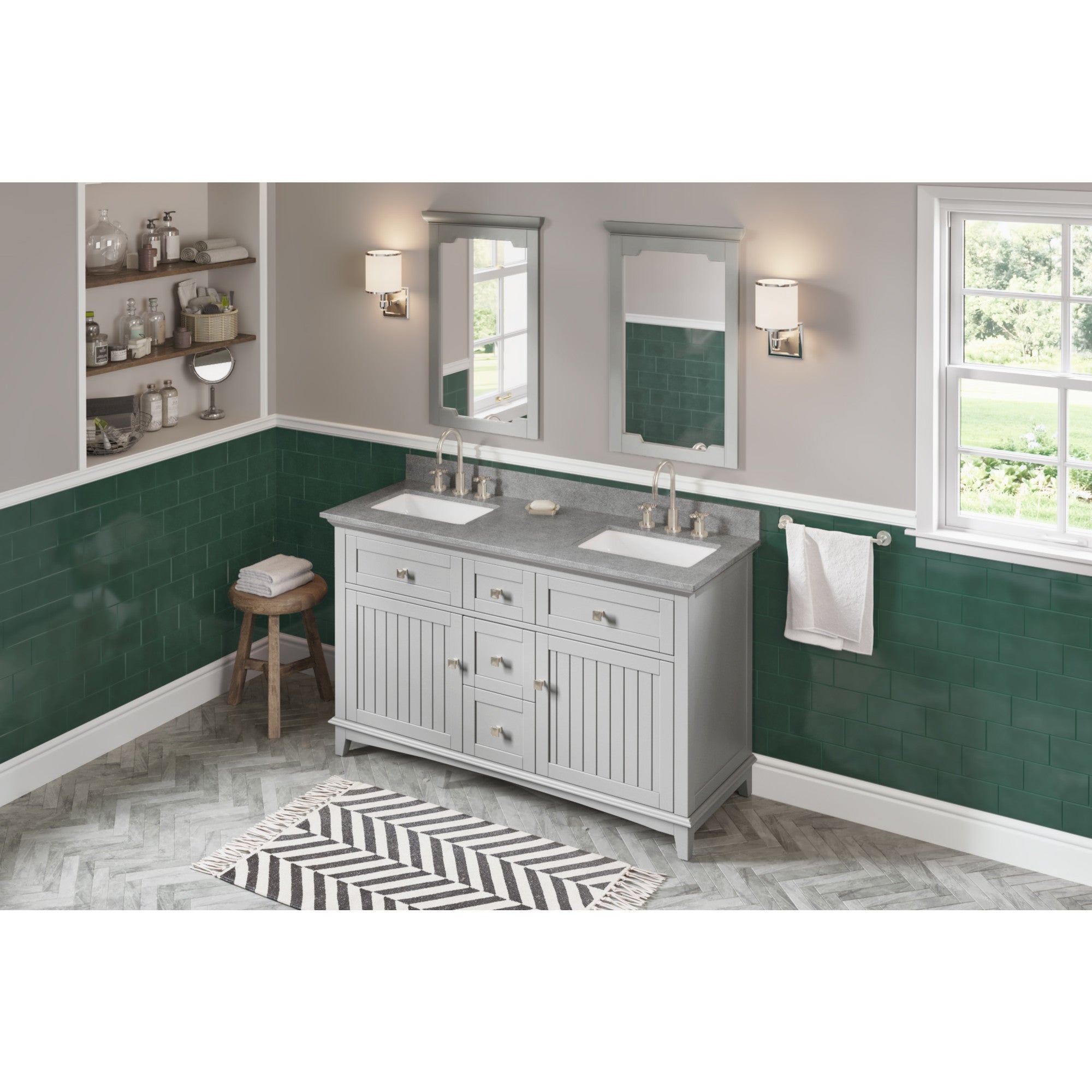 60" Savino Vanity – Double Bowl – Grey