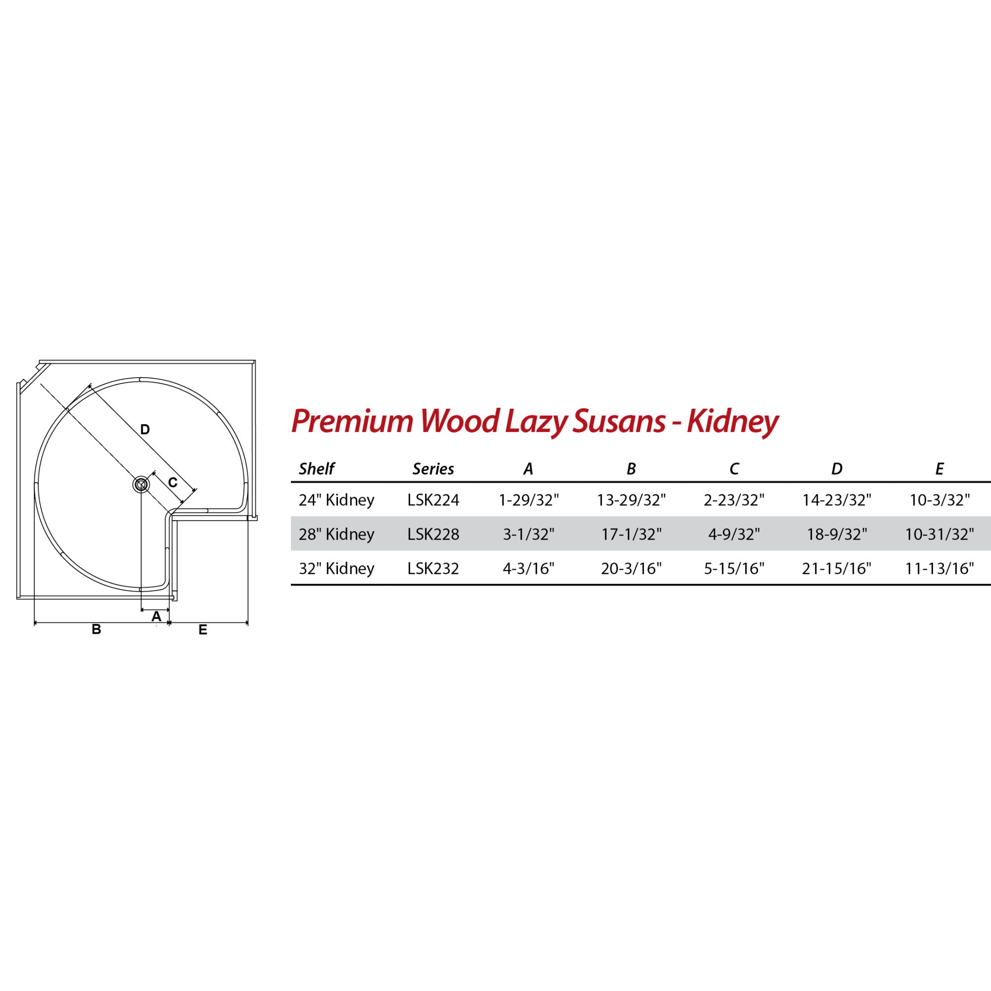 28" Kidney Two-Shelf Wood Lazy Susan Set