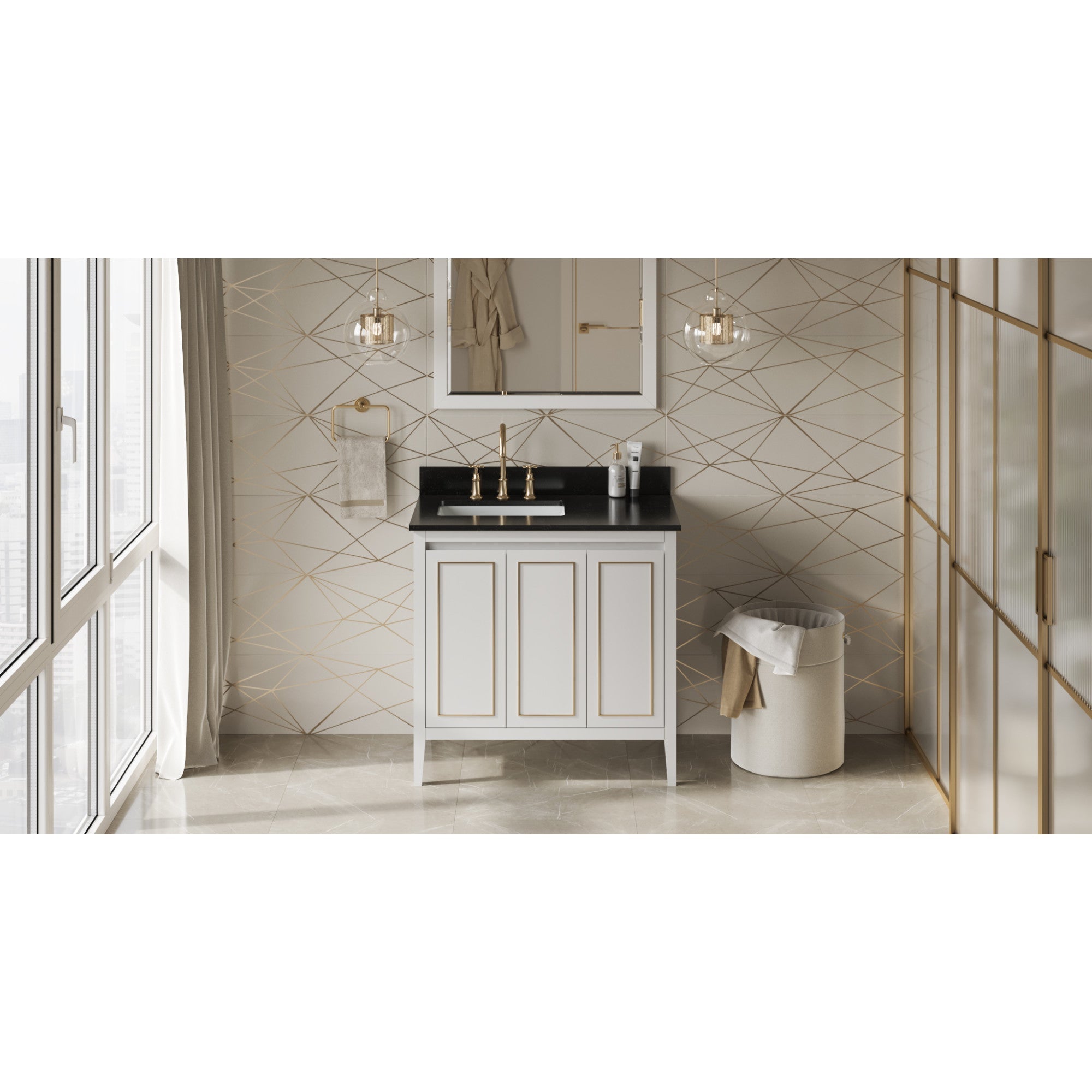 36" Percival Vanity – Left Offset – White