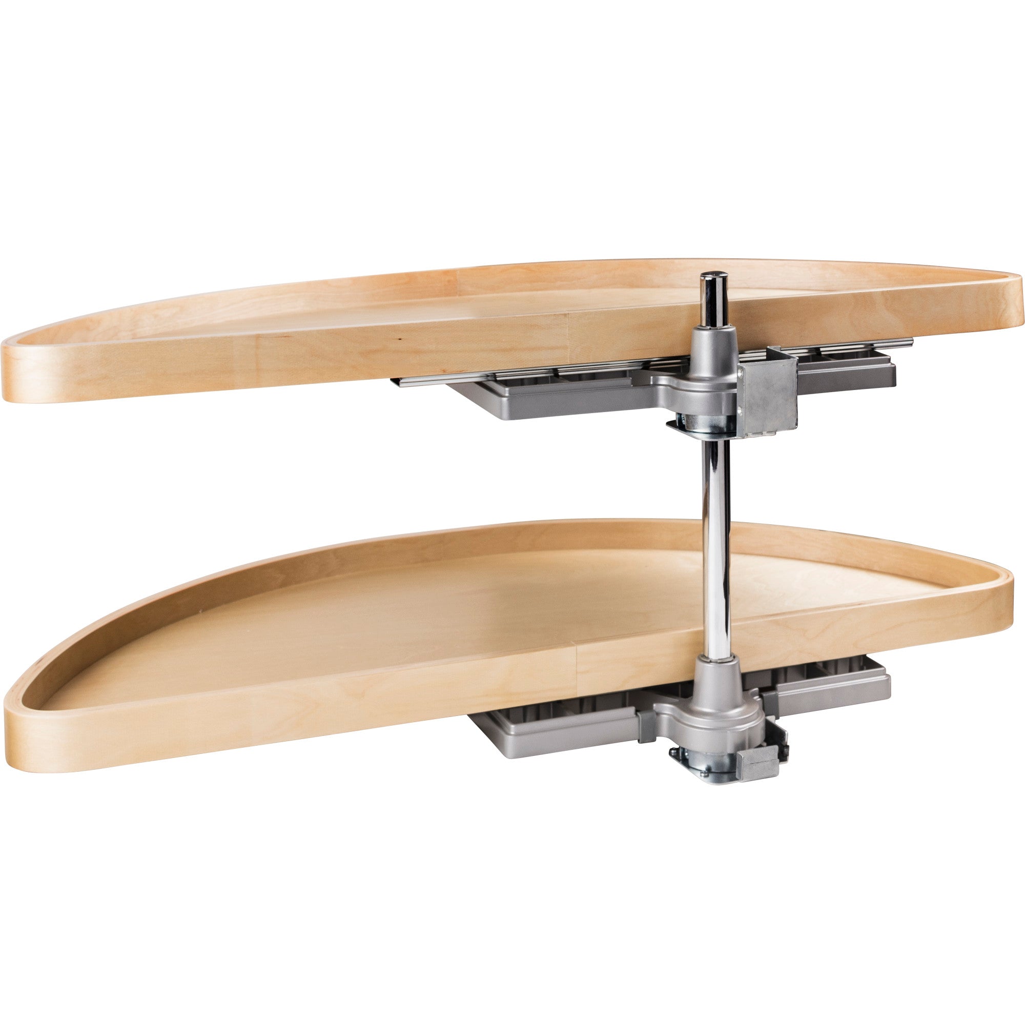 38" Wood Half-Moon Lazy Susan
