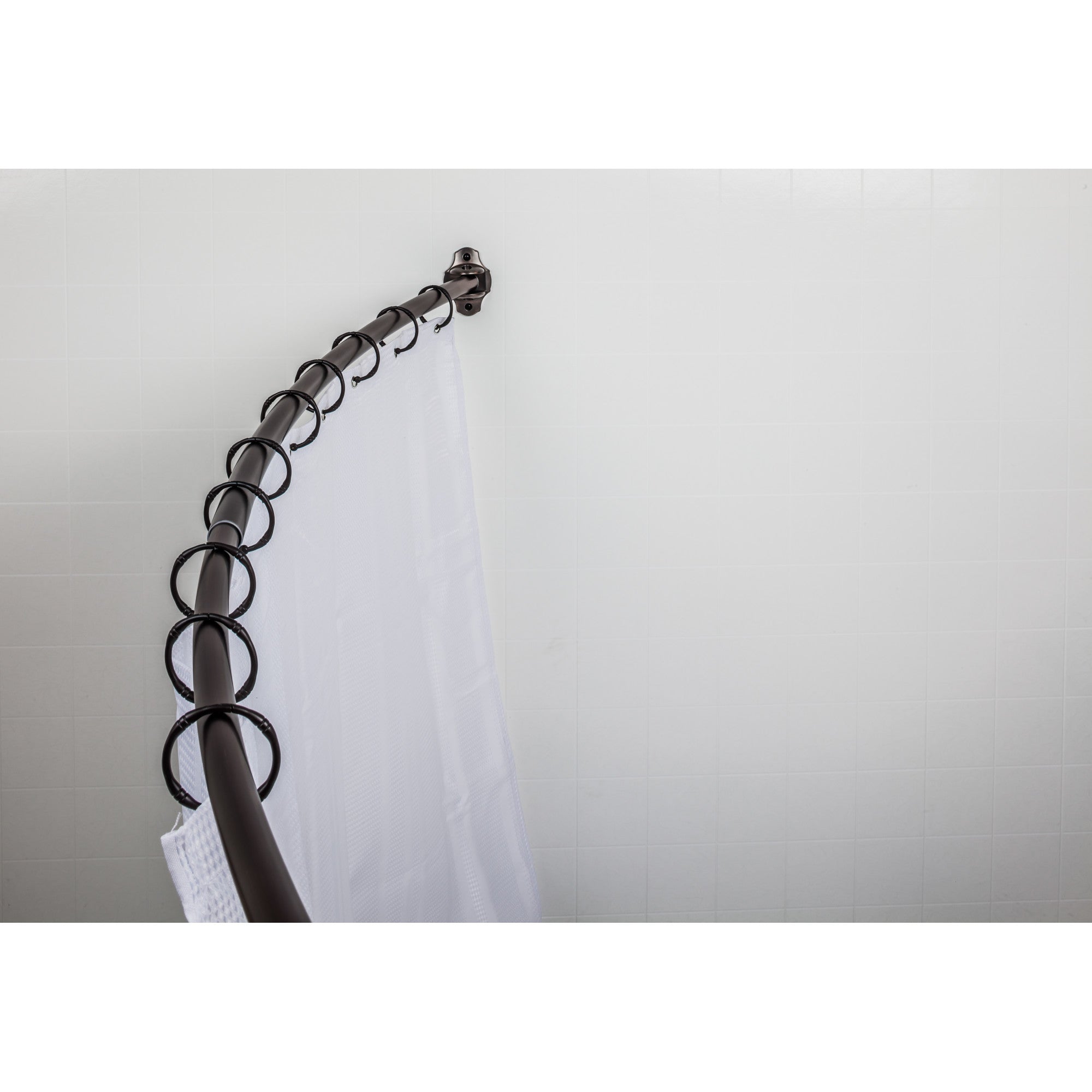 56"-72" Brushed Oil Rubbed Bronze Adjustable Curved Shower Curtain Rod - Retail Packaged