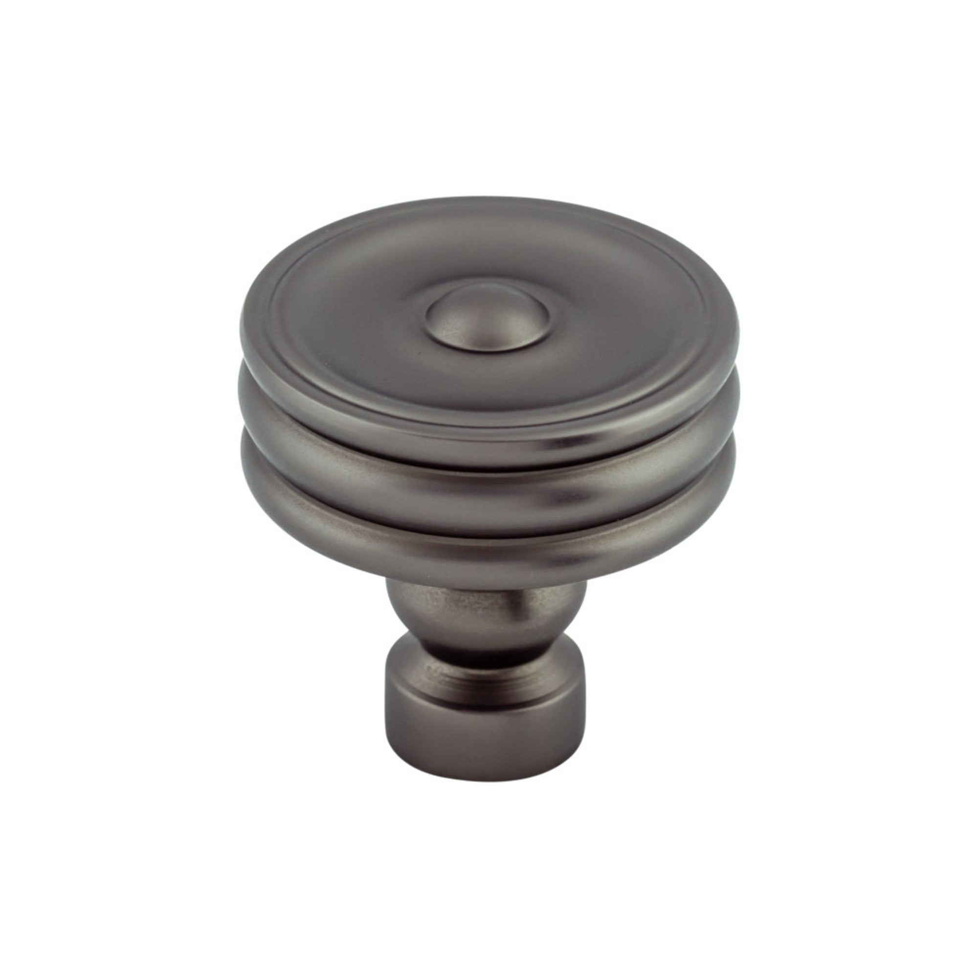 Brixton Ridged Round Knob - Ash Gray