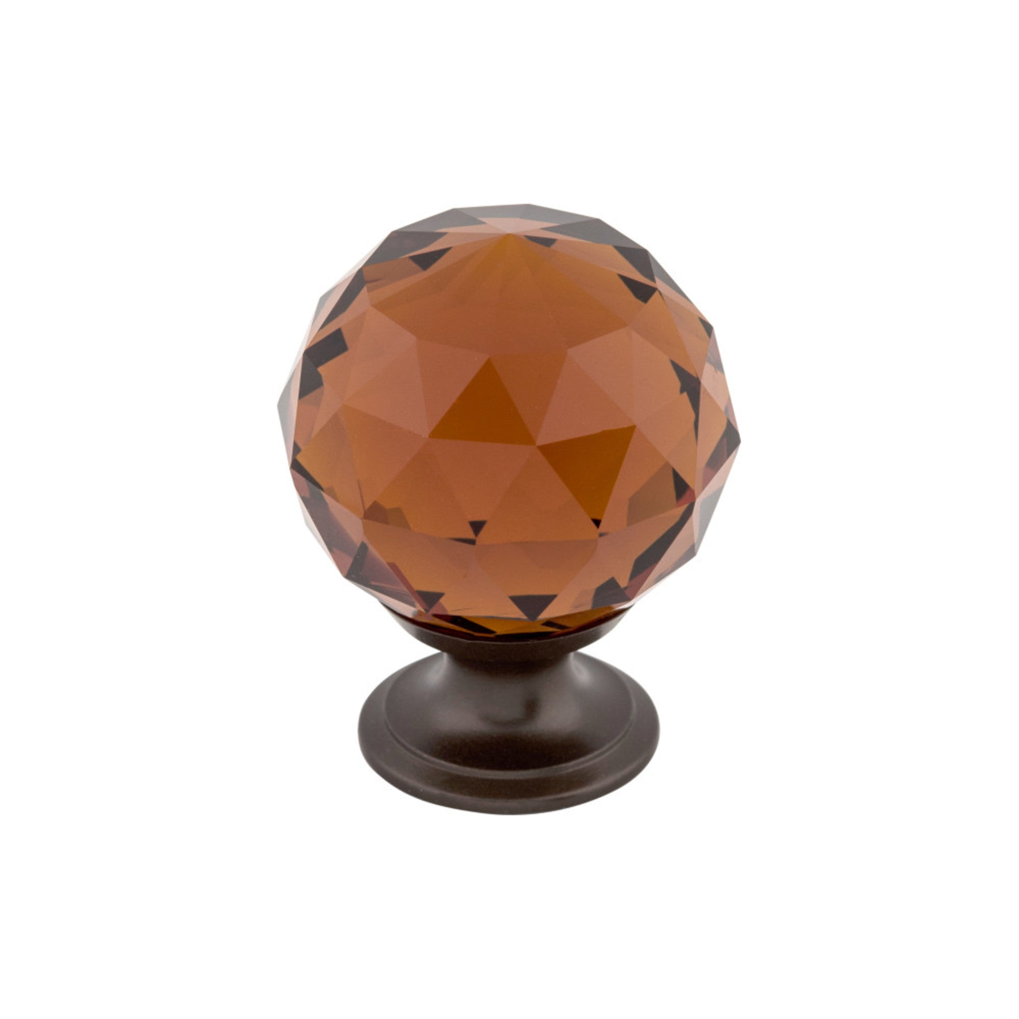 Wine Crystal Round Knob - Oil Rubbed Bronze