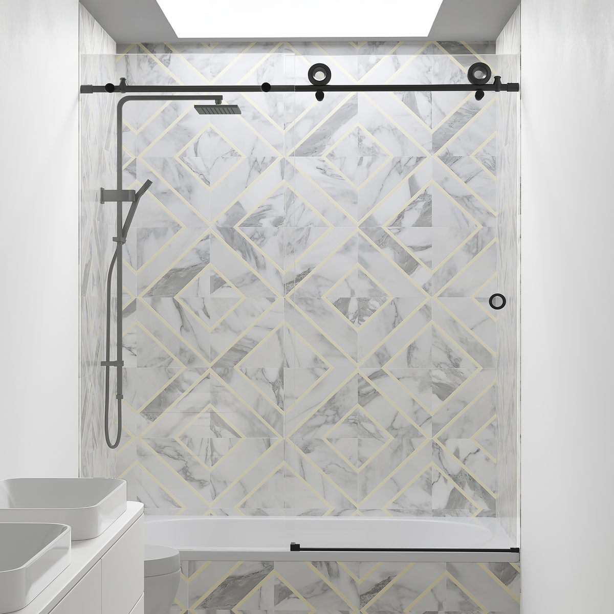 Seawin Hugo Sliding Bathtub Door installed view