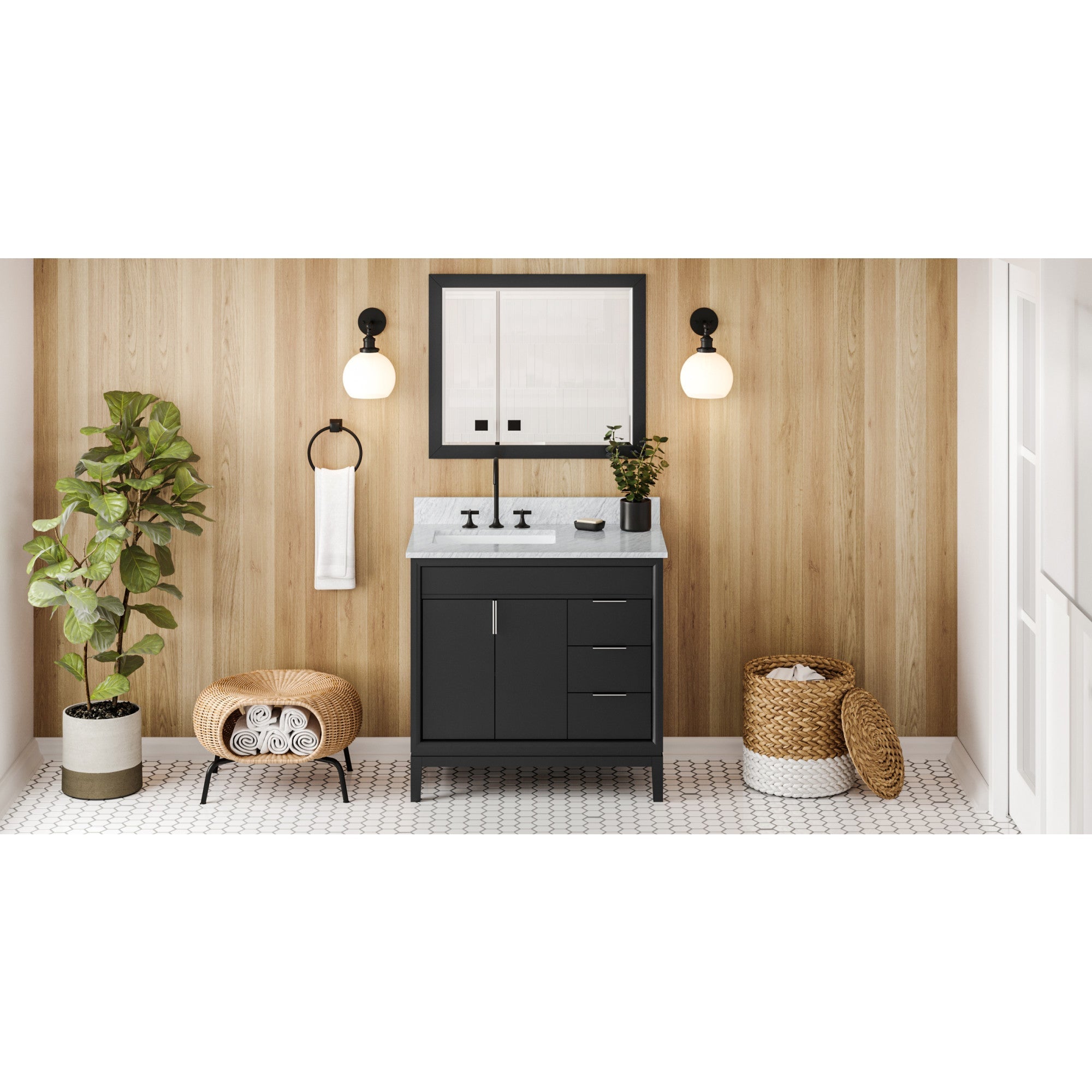 36" Theodora Vanity – Left Offset – Black