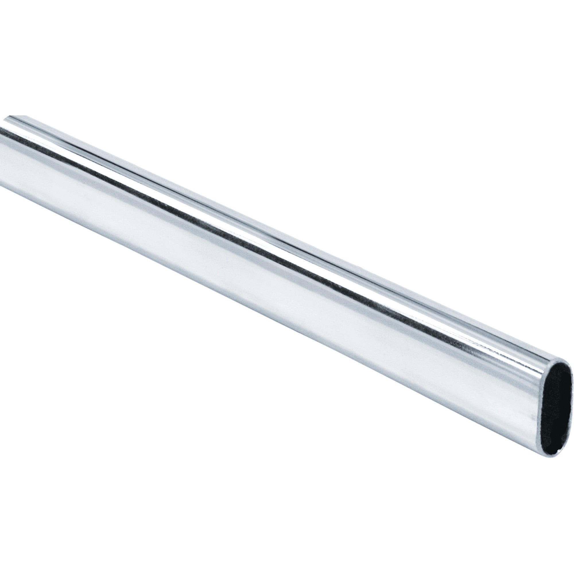 80 Chrome 19/32"x1-3/16"x12' Oval Steel Closet Rods