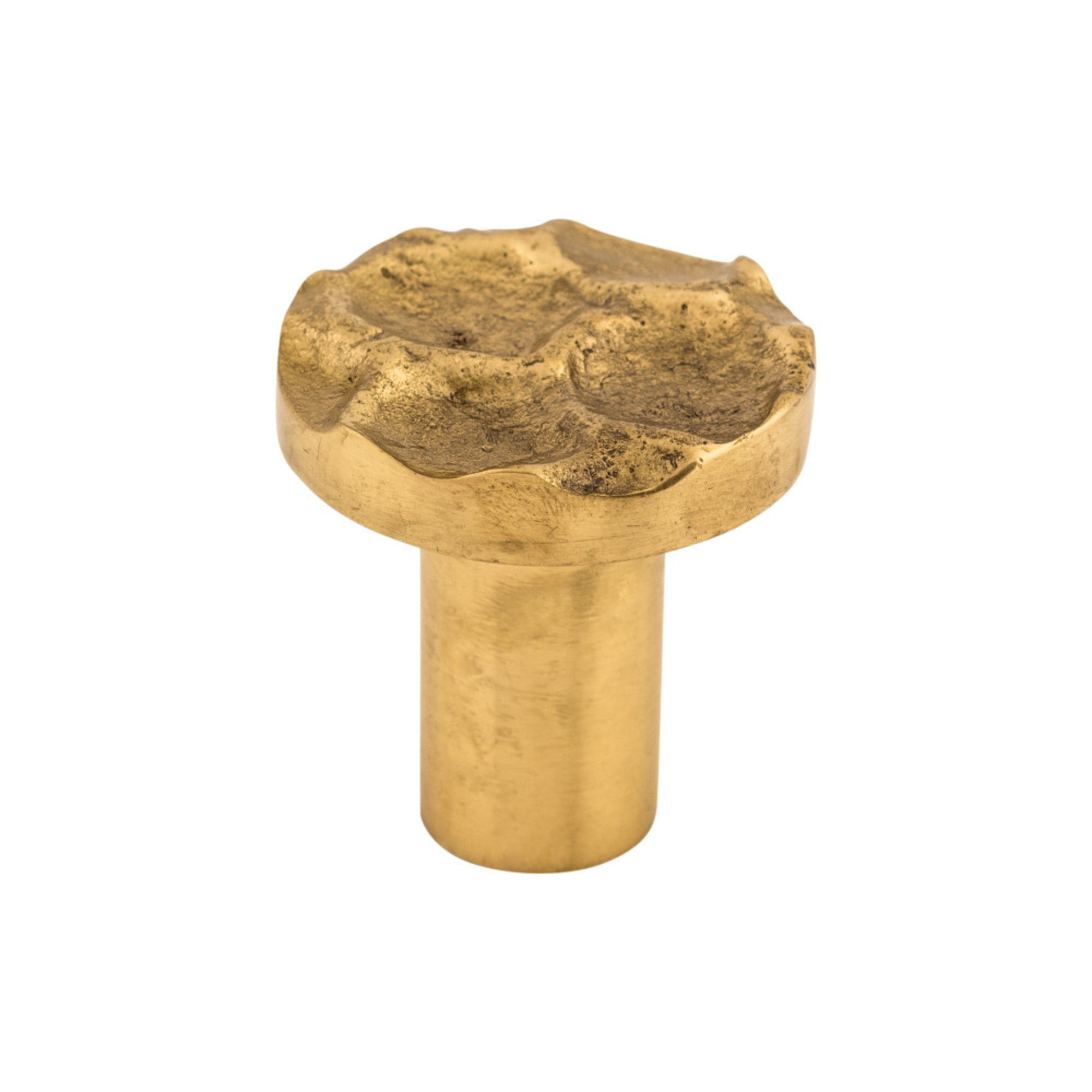 Cobblestone Round Knob - Polished Brass