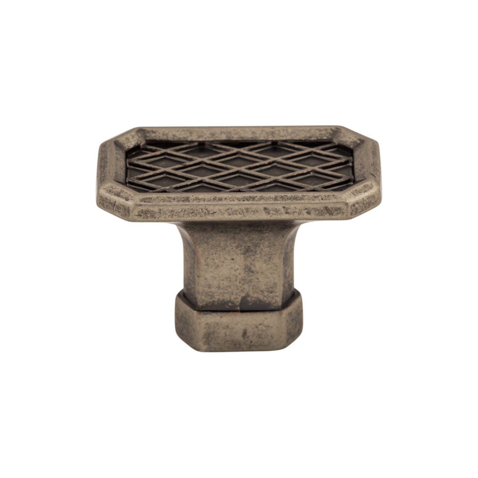 Tower Bridge 1 1/2" Length Geometric Knob - Pewter Antique