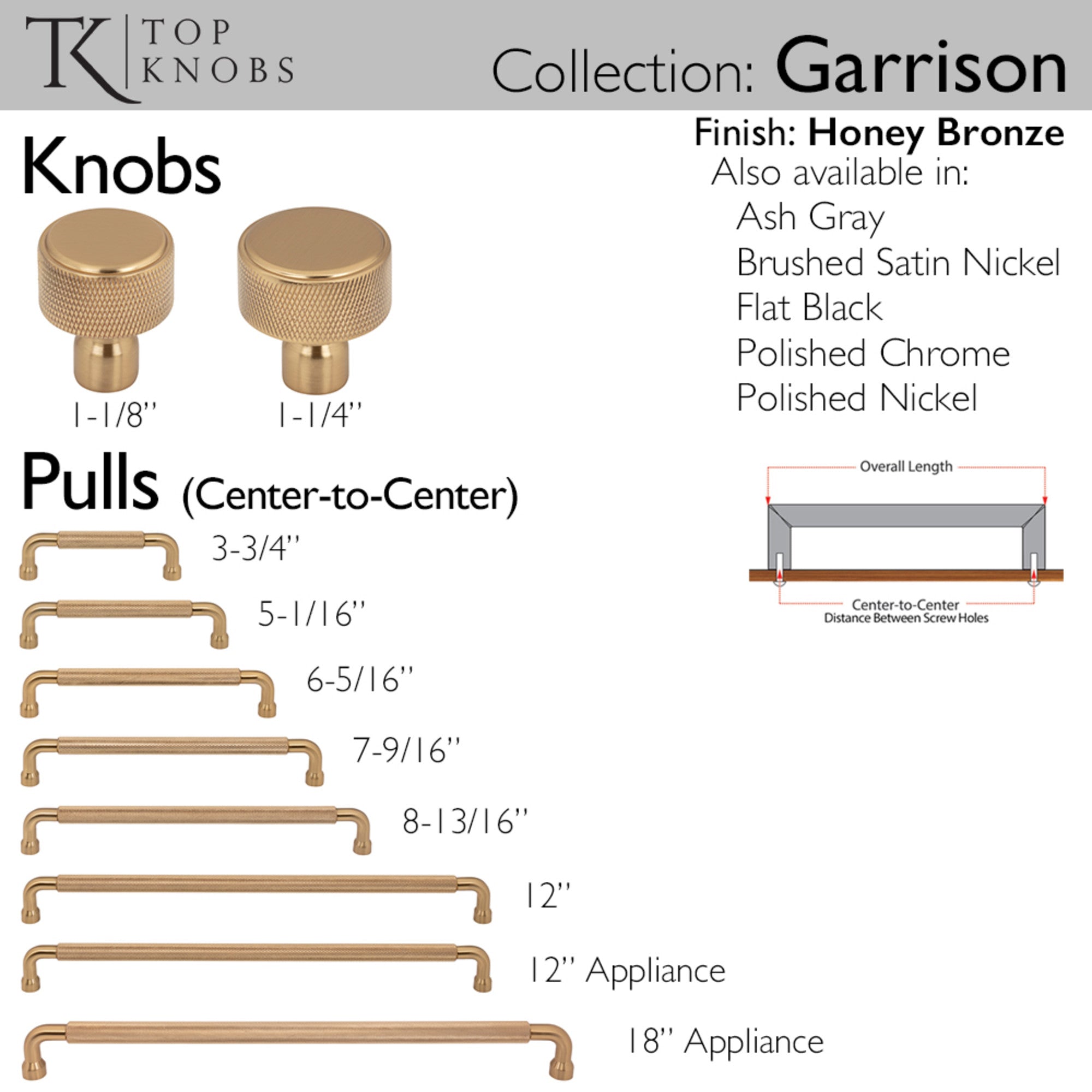 Garrison 1 1/4" Length Round Knob - Honey Bronze