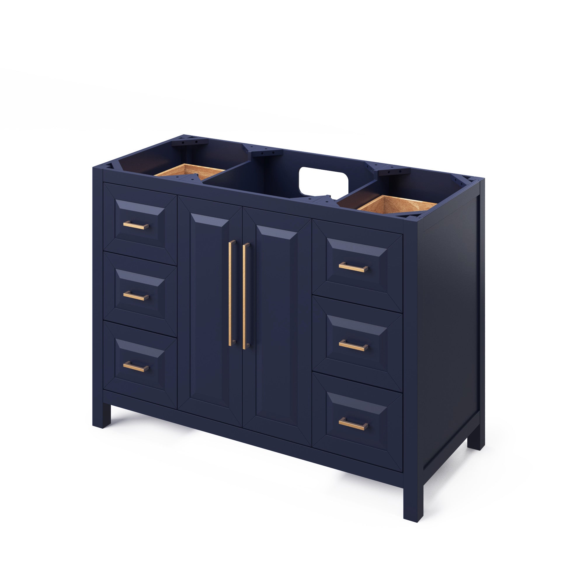 48" Hale Blue Cade Vanity, Steel Grey Cultured Marble Vanity Top, undermount rectangle bowl