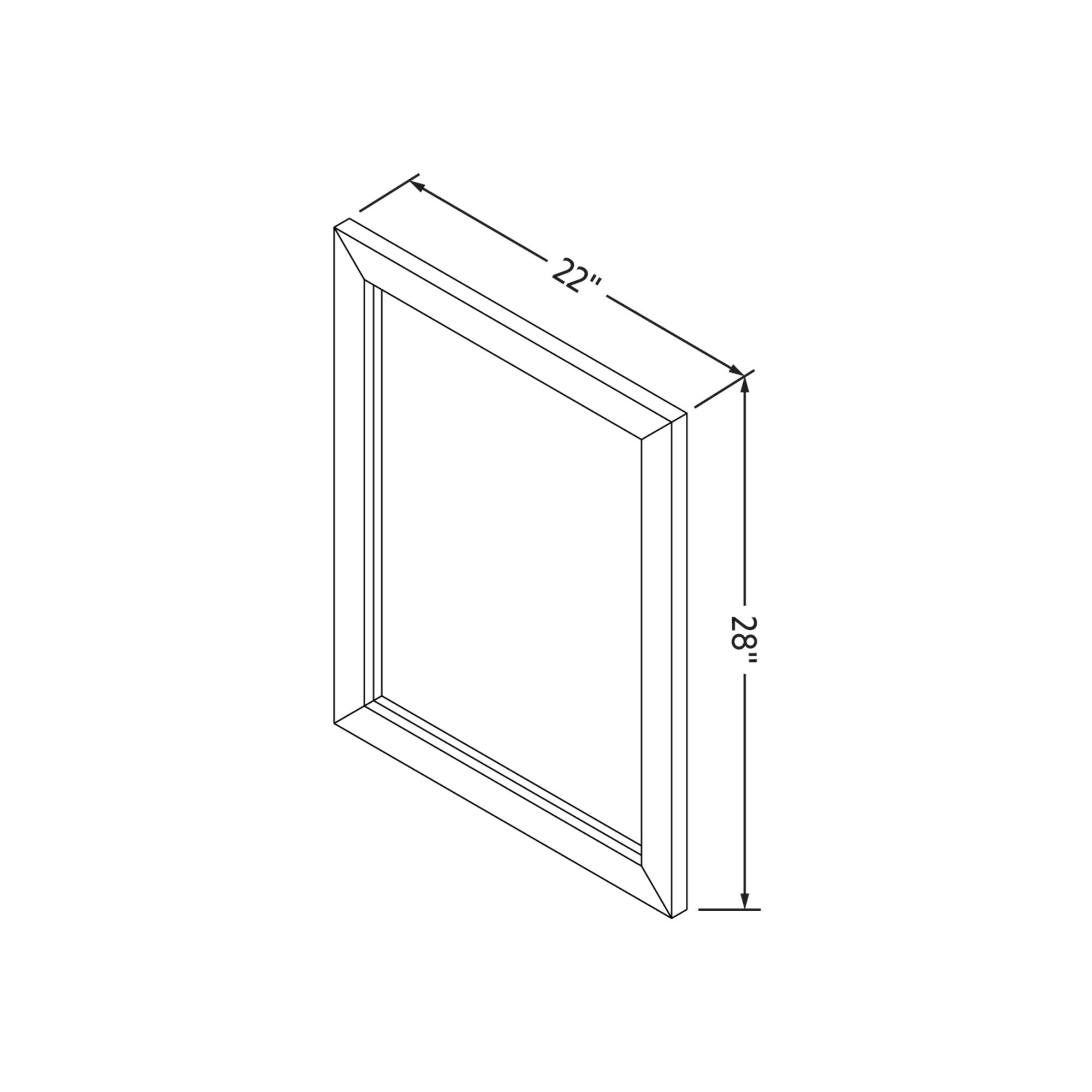 22" W x 1" D x 28" H Weathered Grey Cade mirror
