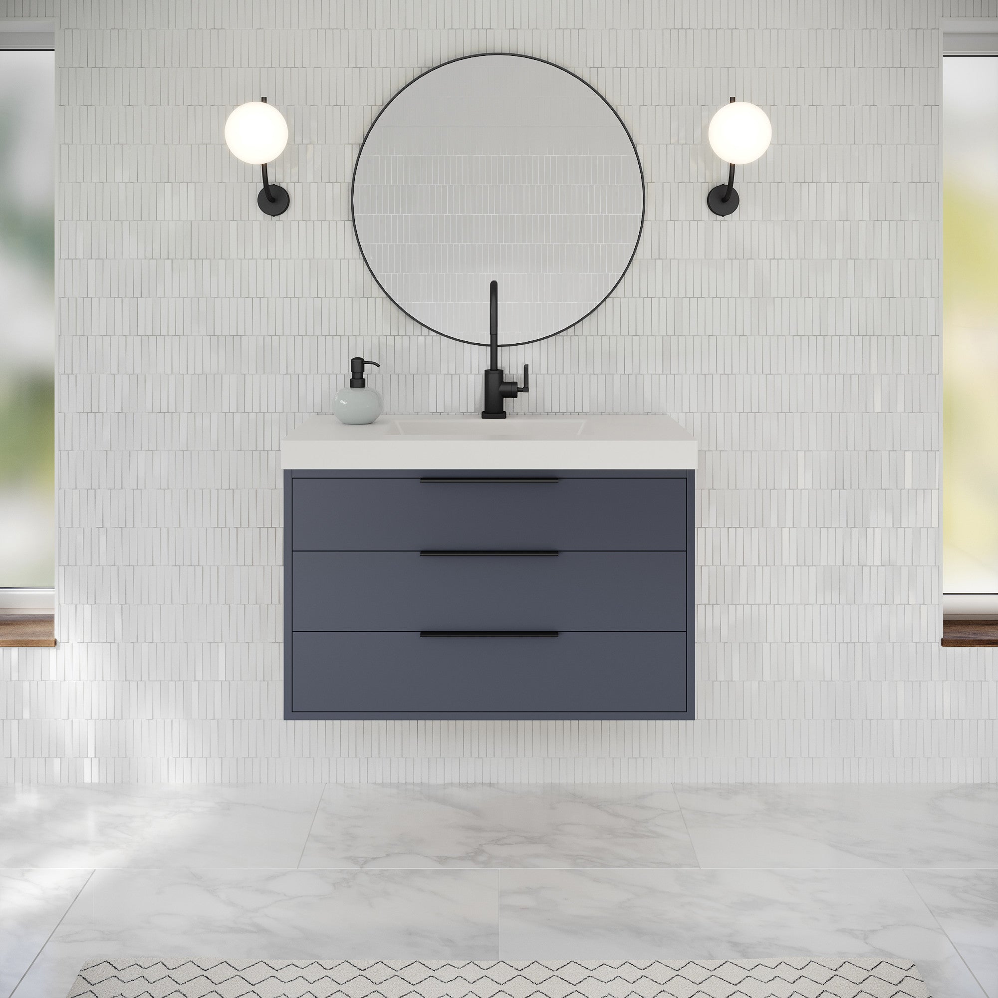 36" Gardner Vanity – Blue Steel