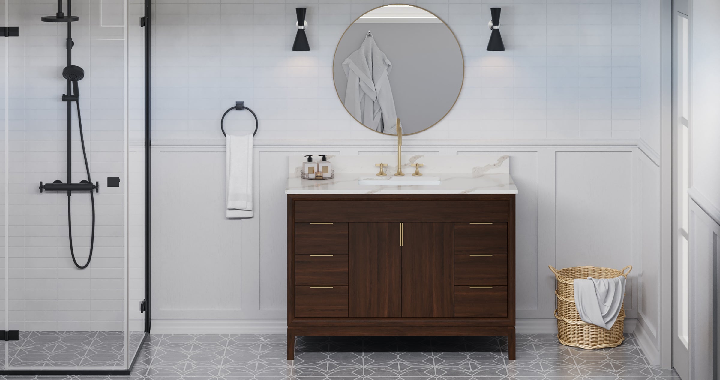 48" Theodora Vanity – Dark Walnut