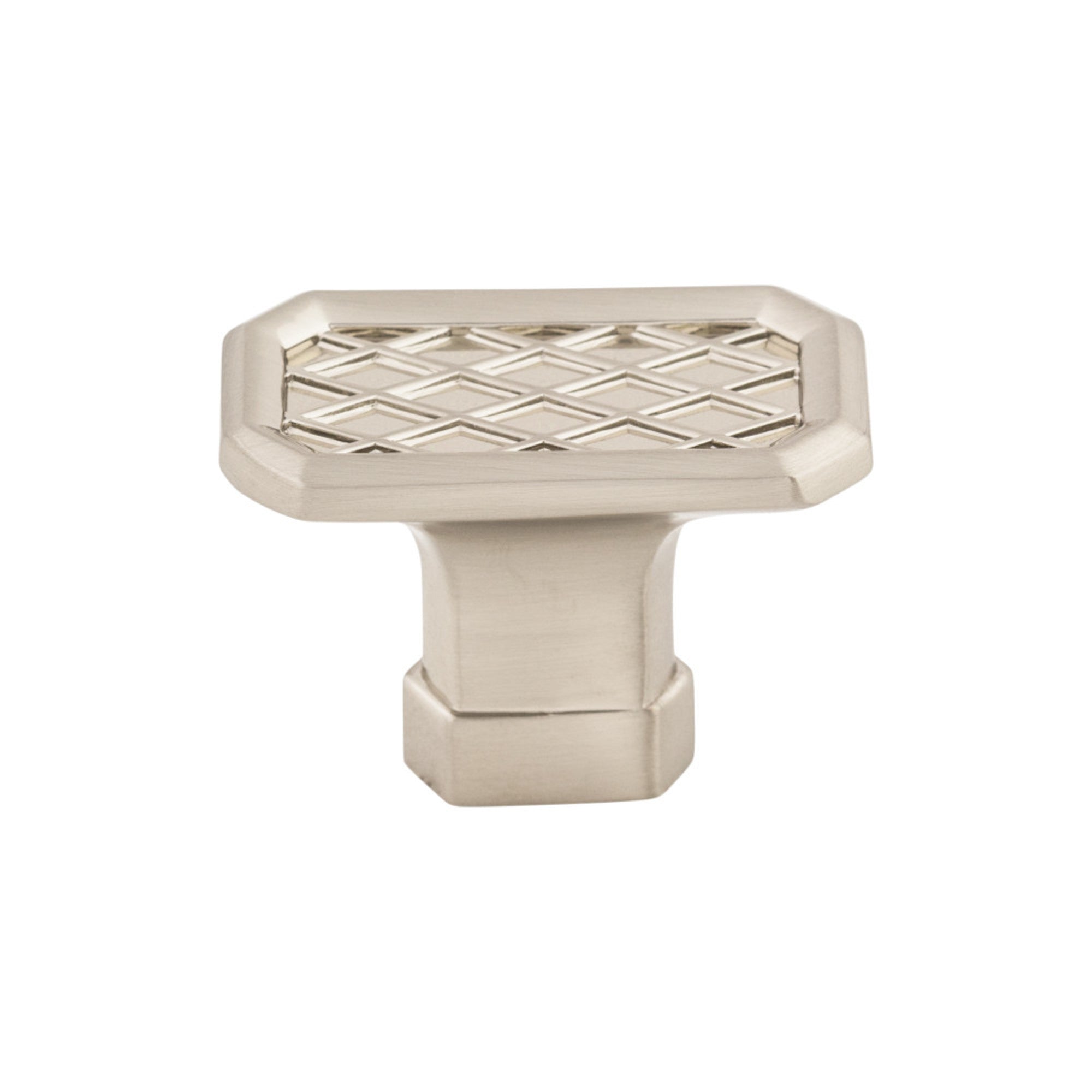 Tower Bridge 1 1/2" Length Geometric Knob - Brushed Satin Nickel