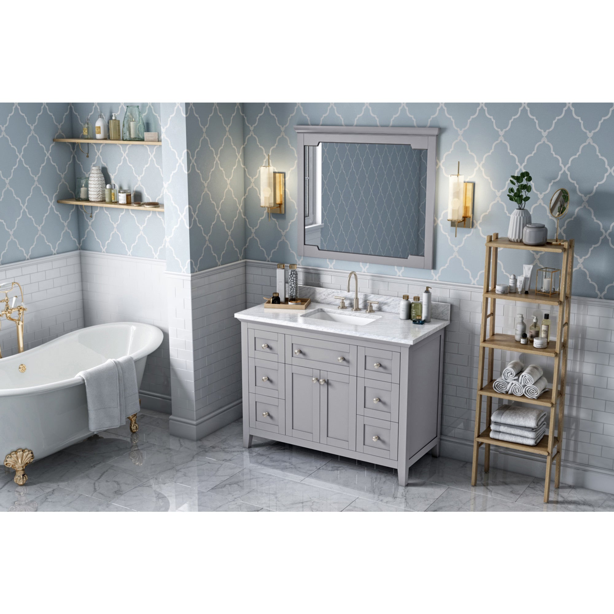 40" W x 1-1/2" D x 34" H Grey Chatham mirror